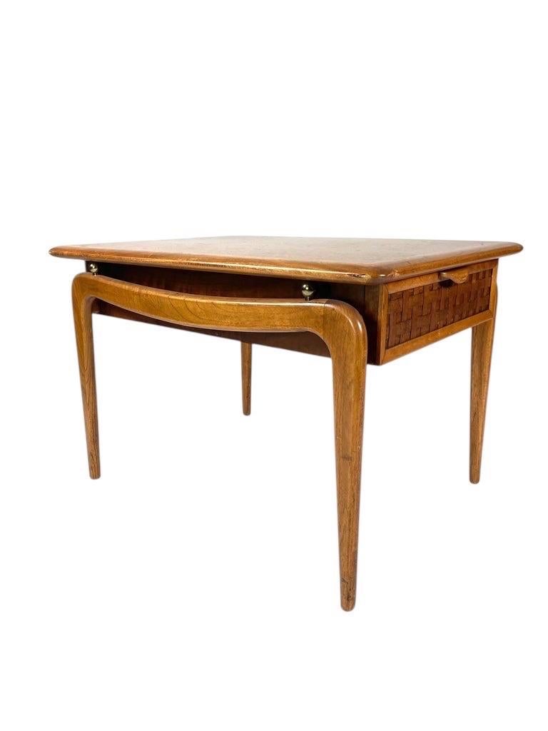 Andre Bus for Lane Perception Mid Century Walnut Side End Tables a Pair For Sale 2