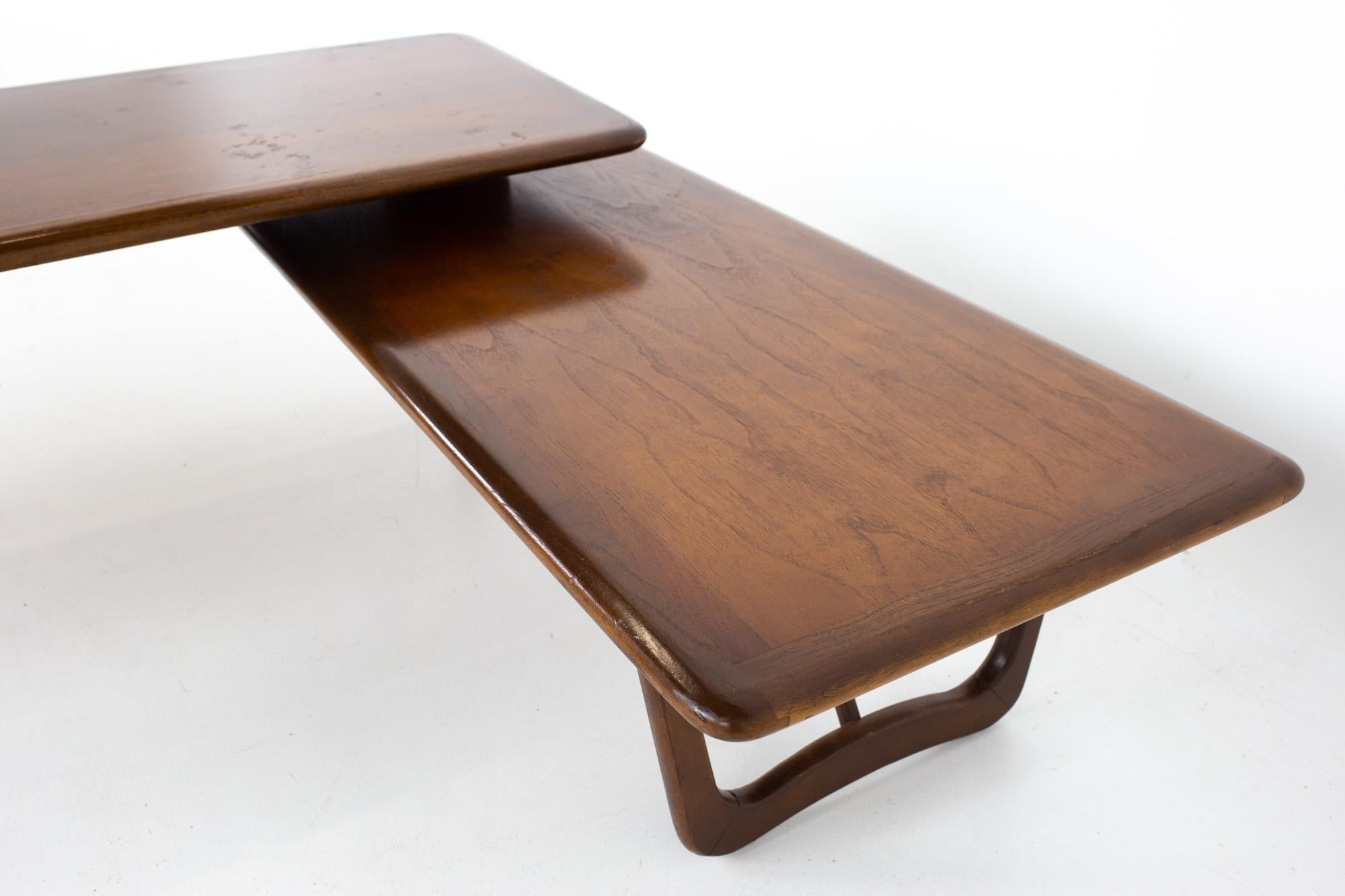 Andre Bus for Lane Perception Mid Century Walnut Switchblade Coffee Table 2