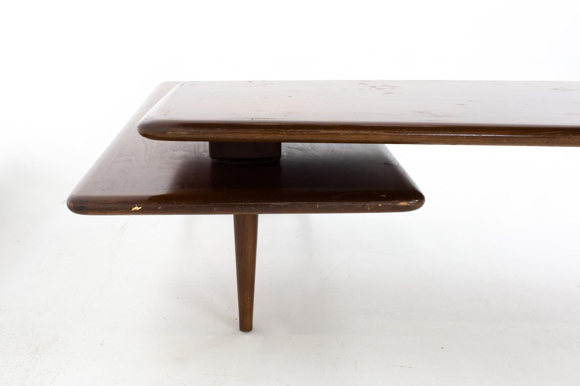Andre Bus for Lane Perception Mid Century Walnut Switchblade Coffee Table 6