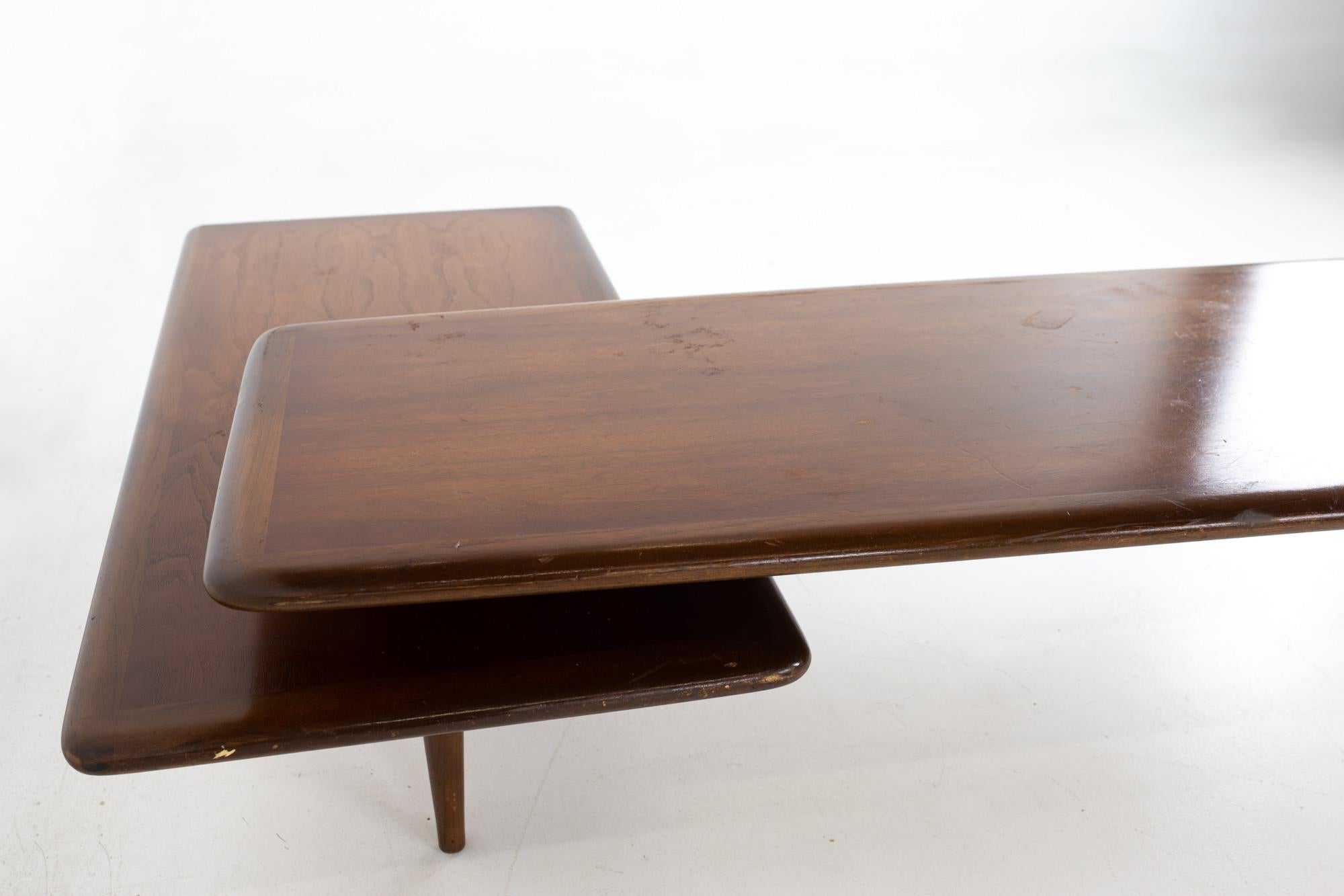 Andre Bus for Lane Perception Mid Century Walnut Switchblade Coffee Table 7