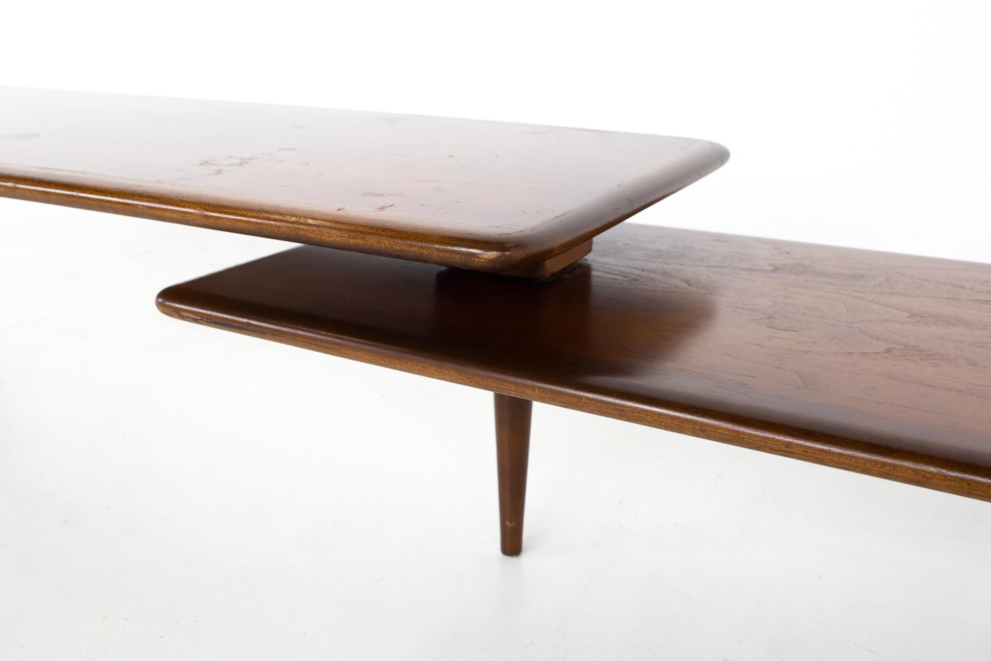 Andre Bus for Lane Perception Mid Century Walnut Switchblade Coffee Table 8
