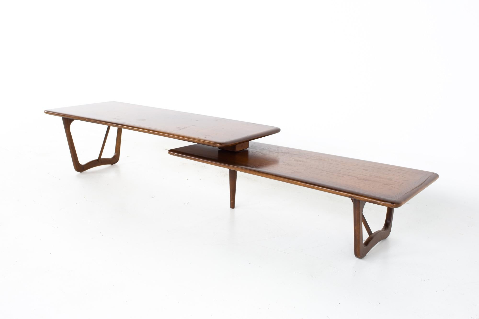 Mid-Century Modern Andre Bus for Lane Perception Mid Century Walnut Switchblade Coffee Table