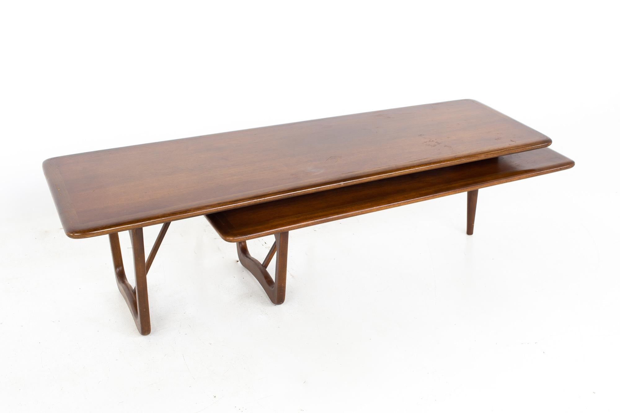 American Andre Bus for Lane Perception Mid Century Walnut Switchblade Coffee Table