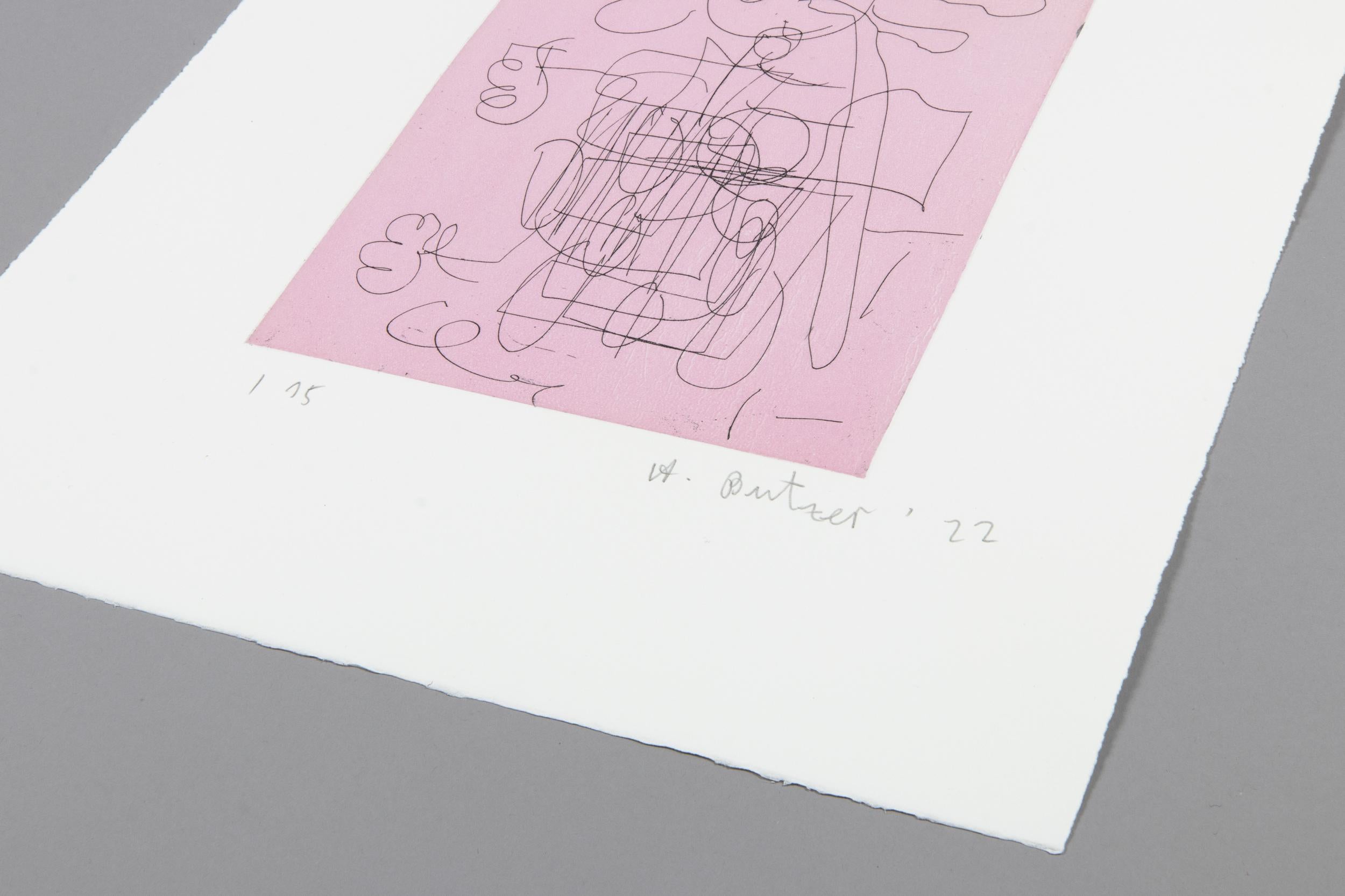 André Butzer, Dr. Pfeffer - Gravure signée, Eau-forte, Abstrait, Expressionnisme en vente 1