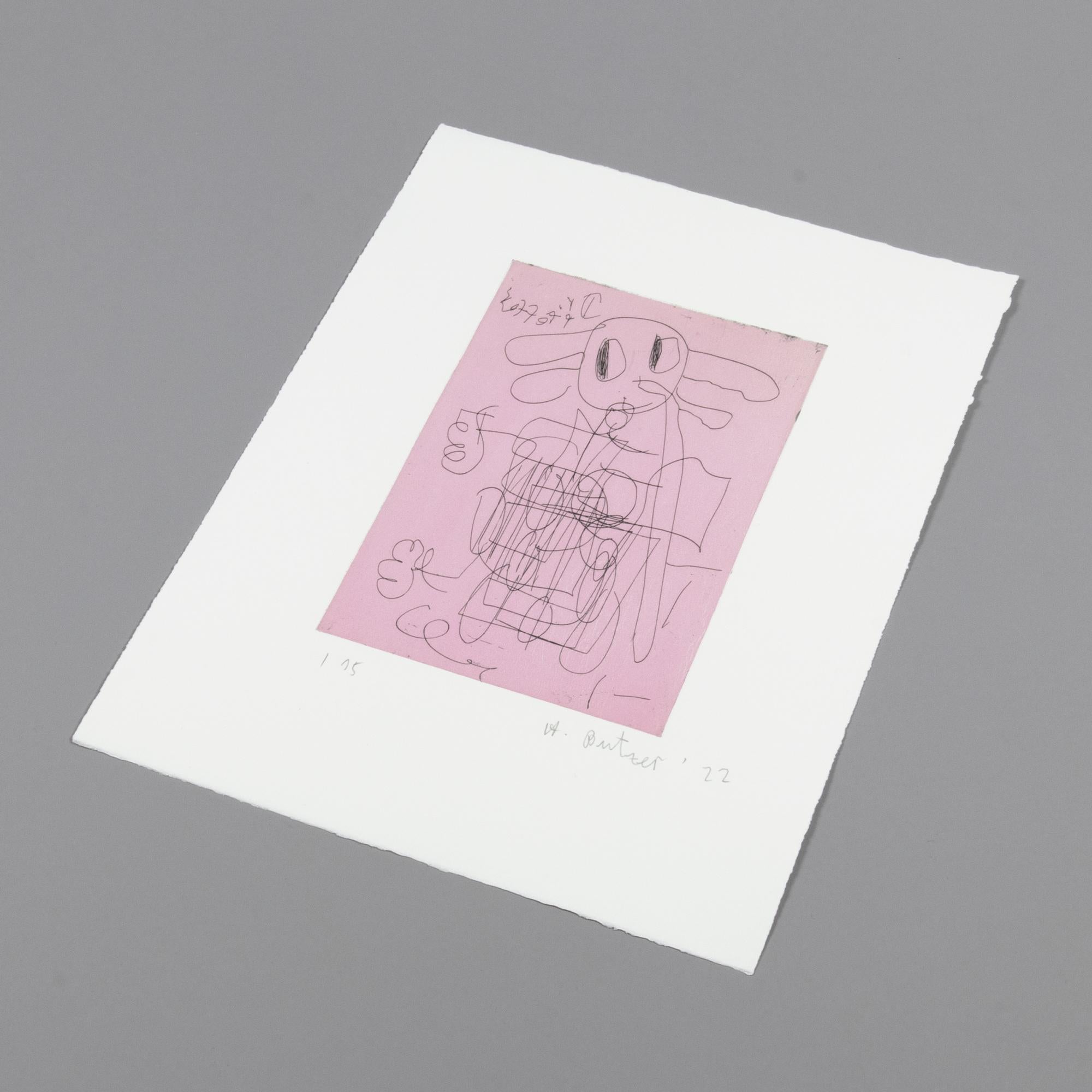 André Butzer, Dr. Pfeffer - Gravure signée, Eau-forte, Abstrait, Expressionnisme en vente 2