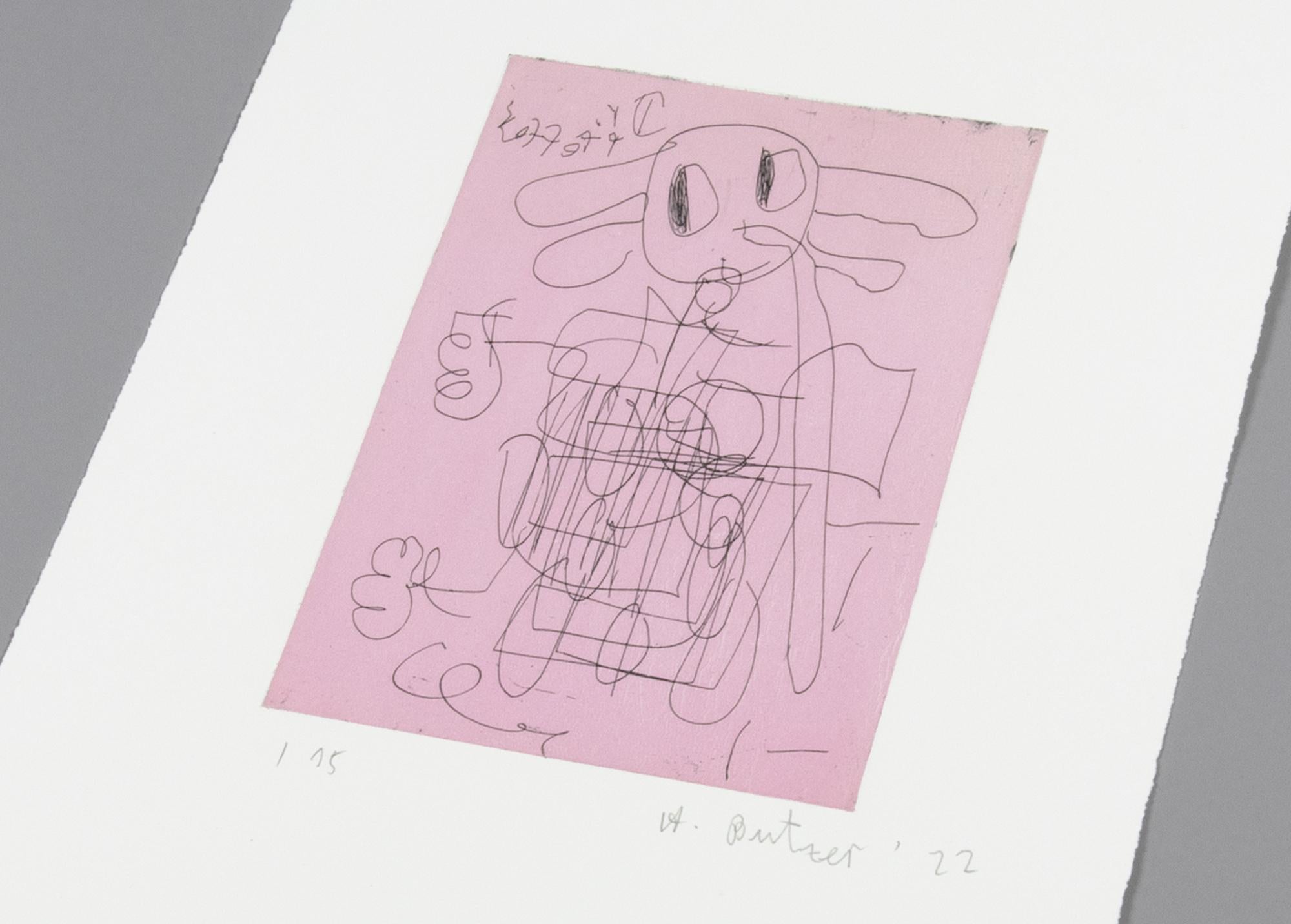 André Butzer, Dr. Pfeffer - Gravure signée, Eau-forte, Abstrait, Expressionnisme en vente 3