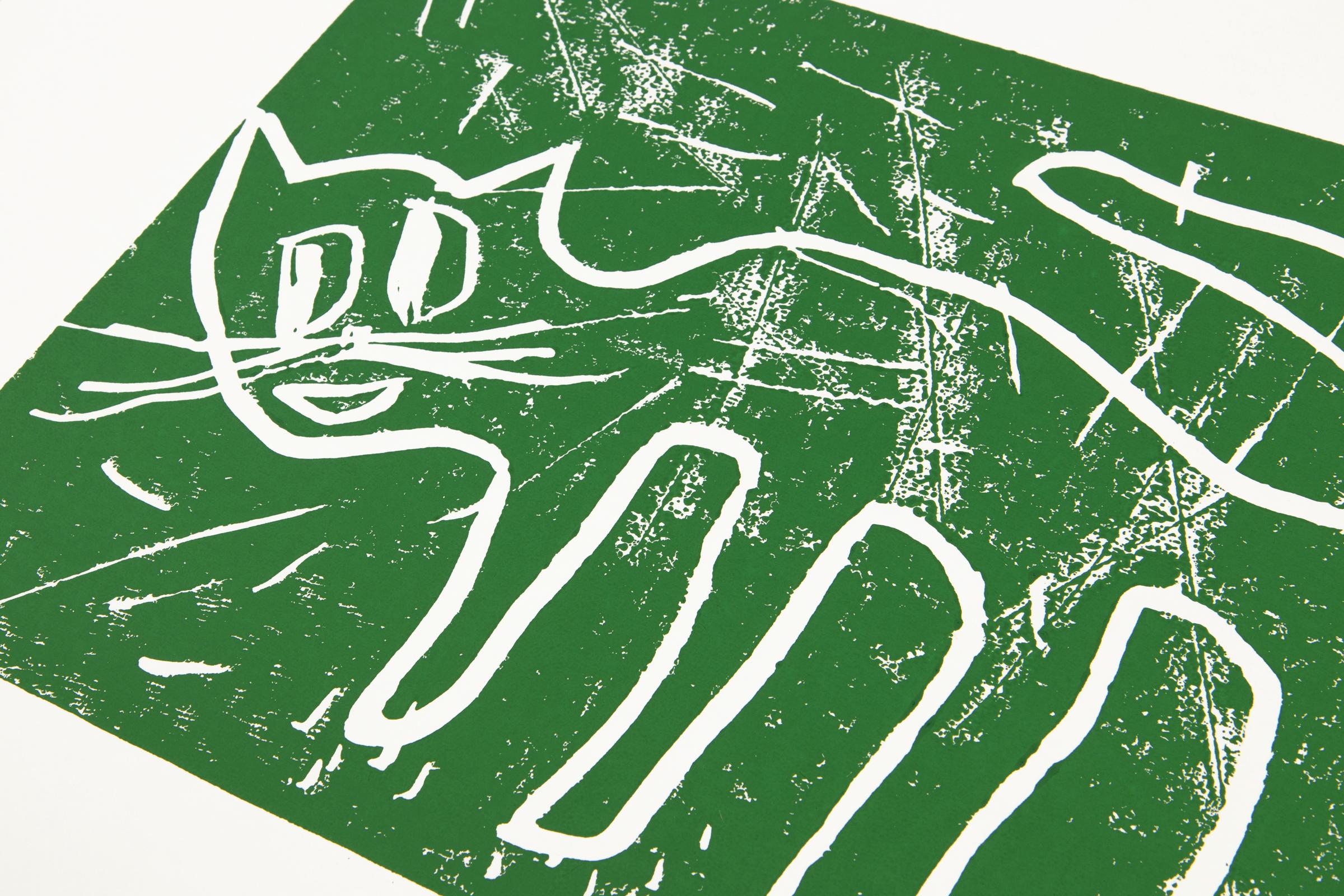 André Butzer, Katze - Linocut from 2009, Contemporary Art, Signed Print For Sale 3