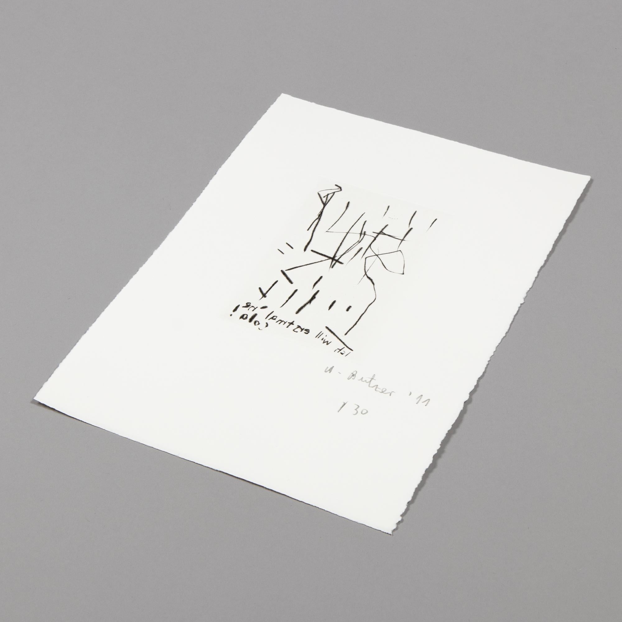 André Butzer, Untitled (Erstmal 'ne Cola!) - Signed Print, Abstract Etching For Sale 1