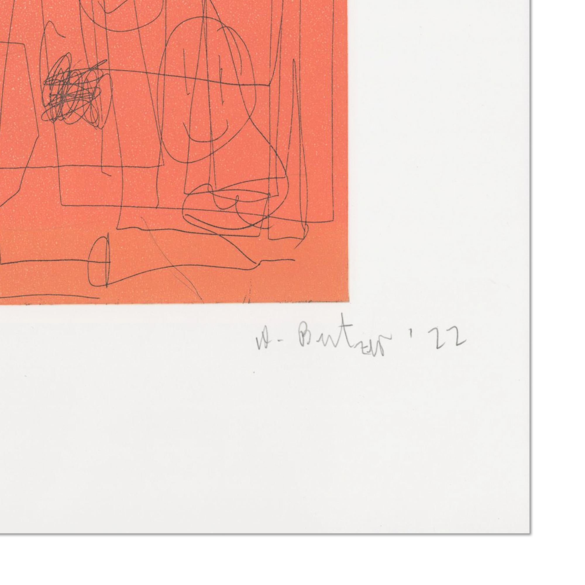 André Butzer, Senza titolo - Acquaforte su carta vergata, Stampa firmata, Arte contemporanea in vendita 3