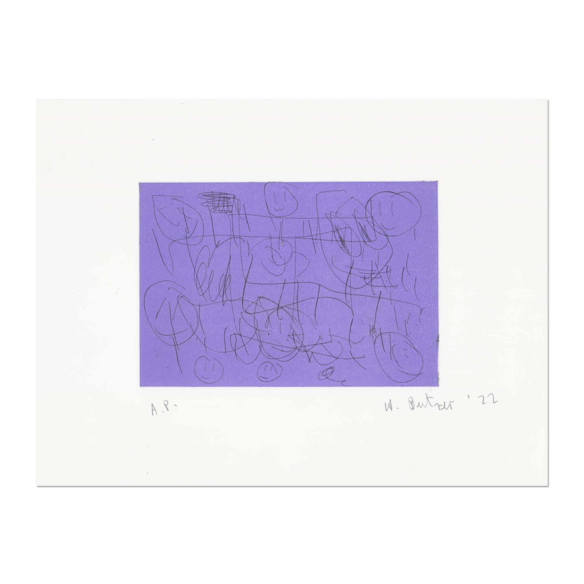 Andr�é Butzer (German, b. 1973)
Untitled, 2019/2022
Medium: Etching in colors on wove paper
Dimensions: 33 x 43 cm
Edition of 15: Hand-signed, numbered and dated in pencil
Condition: Mint