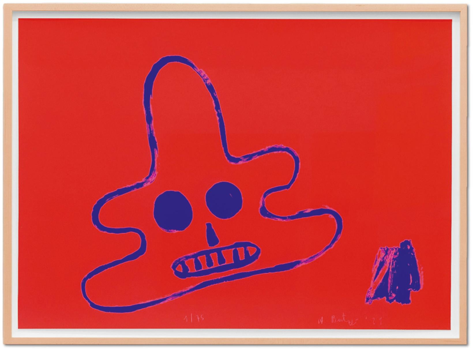 Three two-color screen prints on handmade Hahnemühle paper (300 g/m²), each 70 x 50 cm, numbered and signed by the artist.

Fusing European Expressionism with American pop culture, while taking in wide-ranging influences from the likes of Friedrich