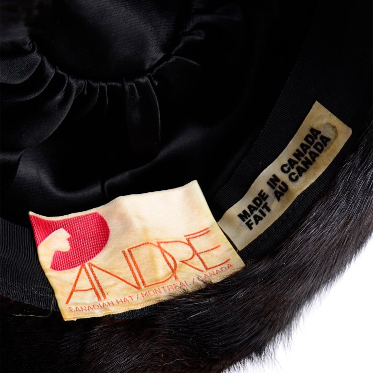 Andre Canada Vintage Mink Hat With Pom Poms For Sale 6
