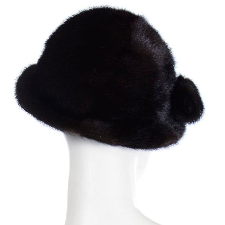 Women's Andre Canada Vintage Mink Hat With Pom Poms For Sale