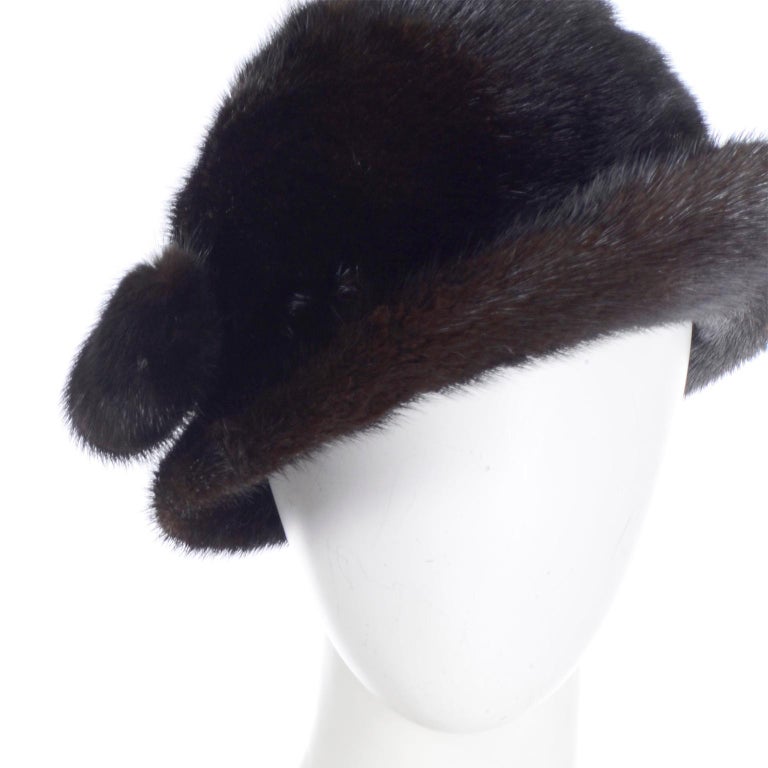 Andre Canada Vintage Mink Hat With Pom Poms For Sale 3