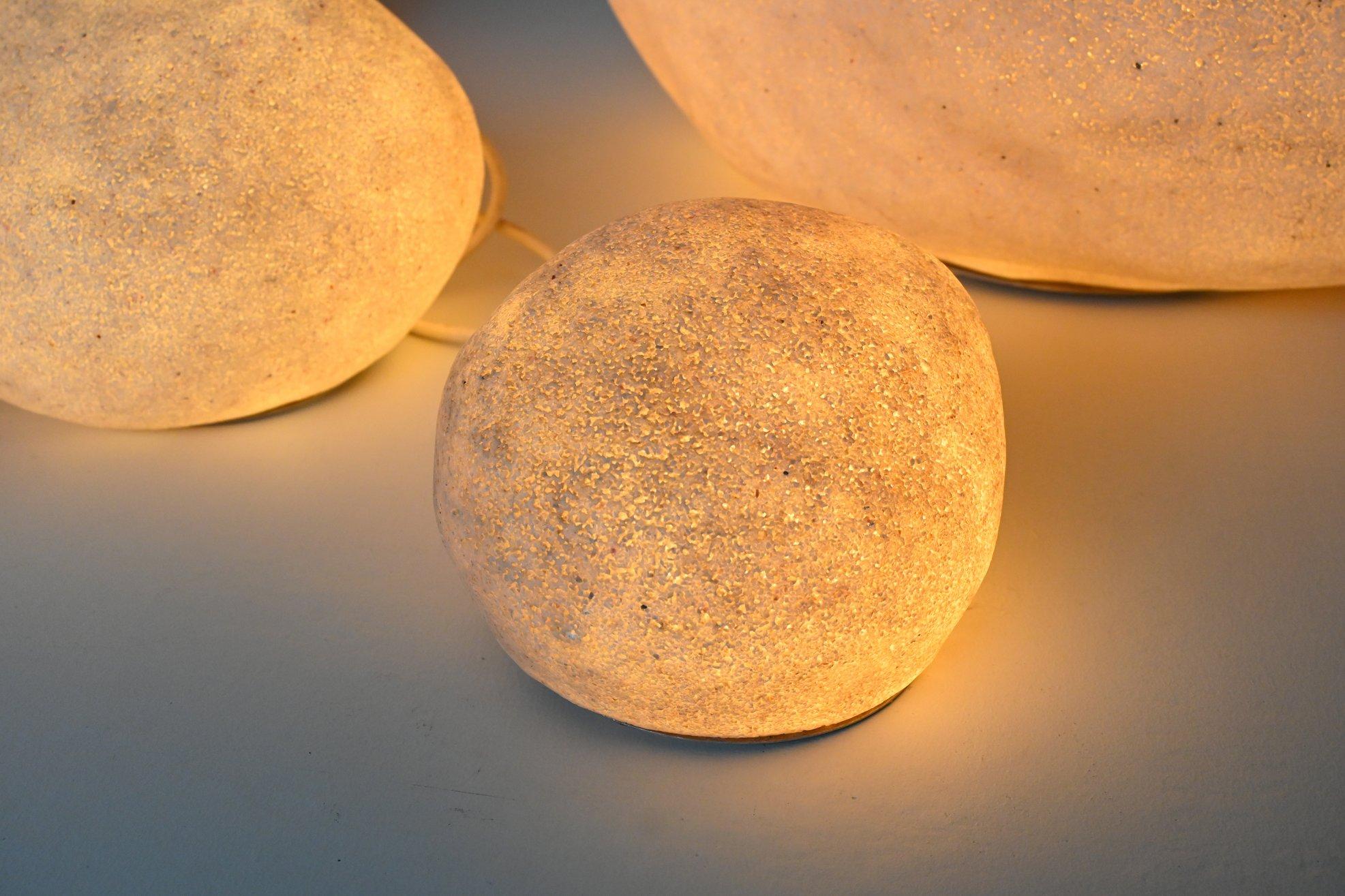 André Cazenave set of five “Dora” Moon Rock lamps Atelier A France 1969 5