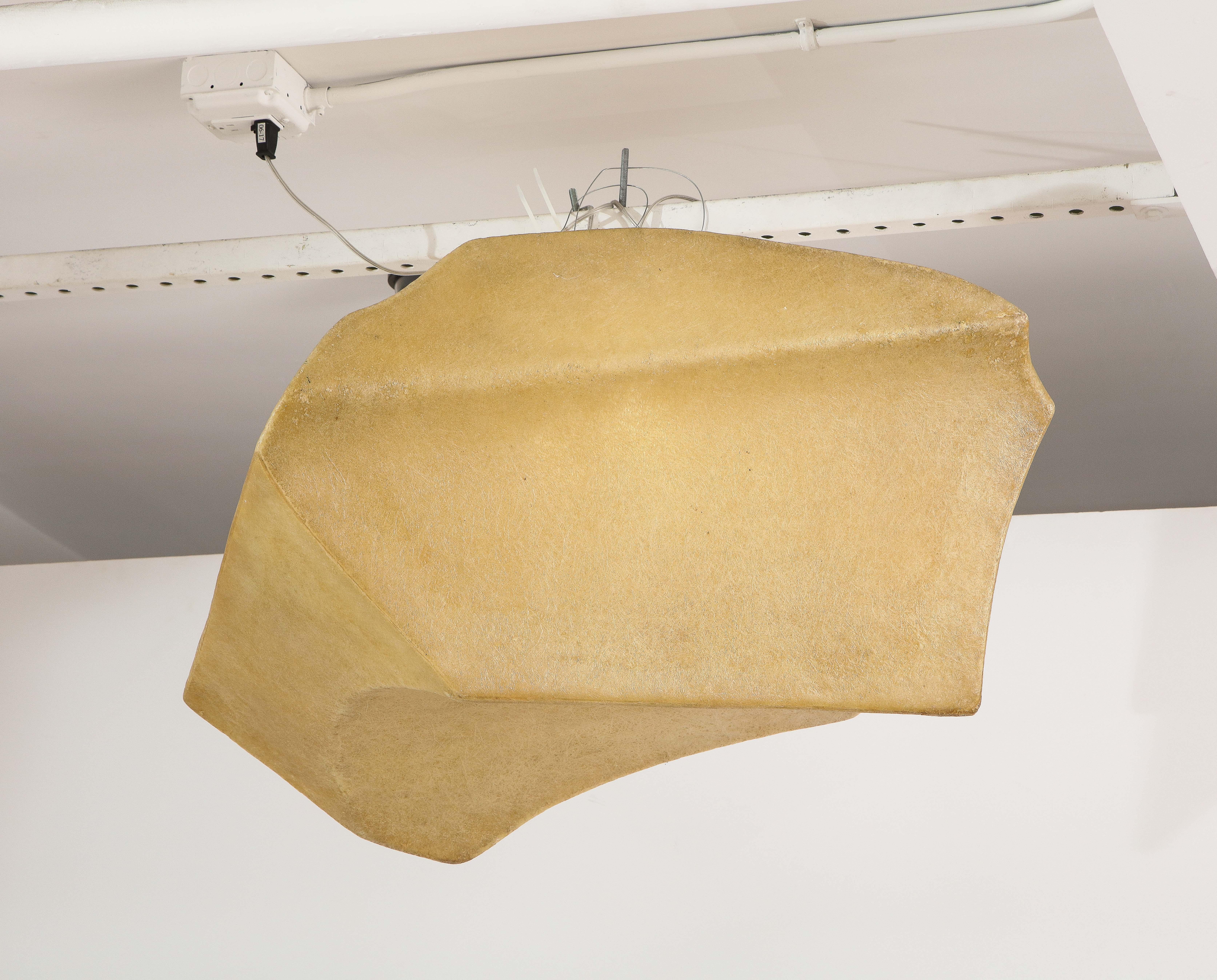 Andre Cazenave, Special Commission Suspension Floating Form for Psychoanalyst’s Office, Unique Piece, Paris, France, c. 1968
Transluscent Fiberglass
Measures: H: 18 D: 27.5 W: 28.75

Is suspended from Thin Cable, Should be floating on the cable