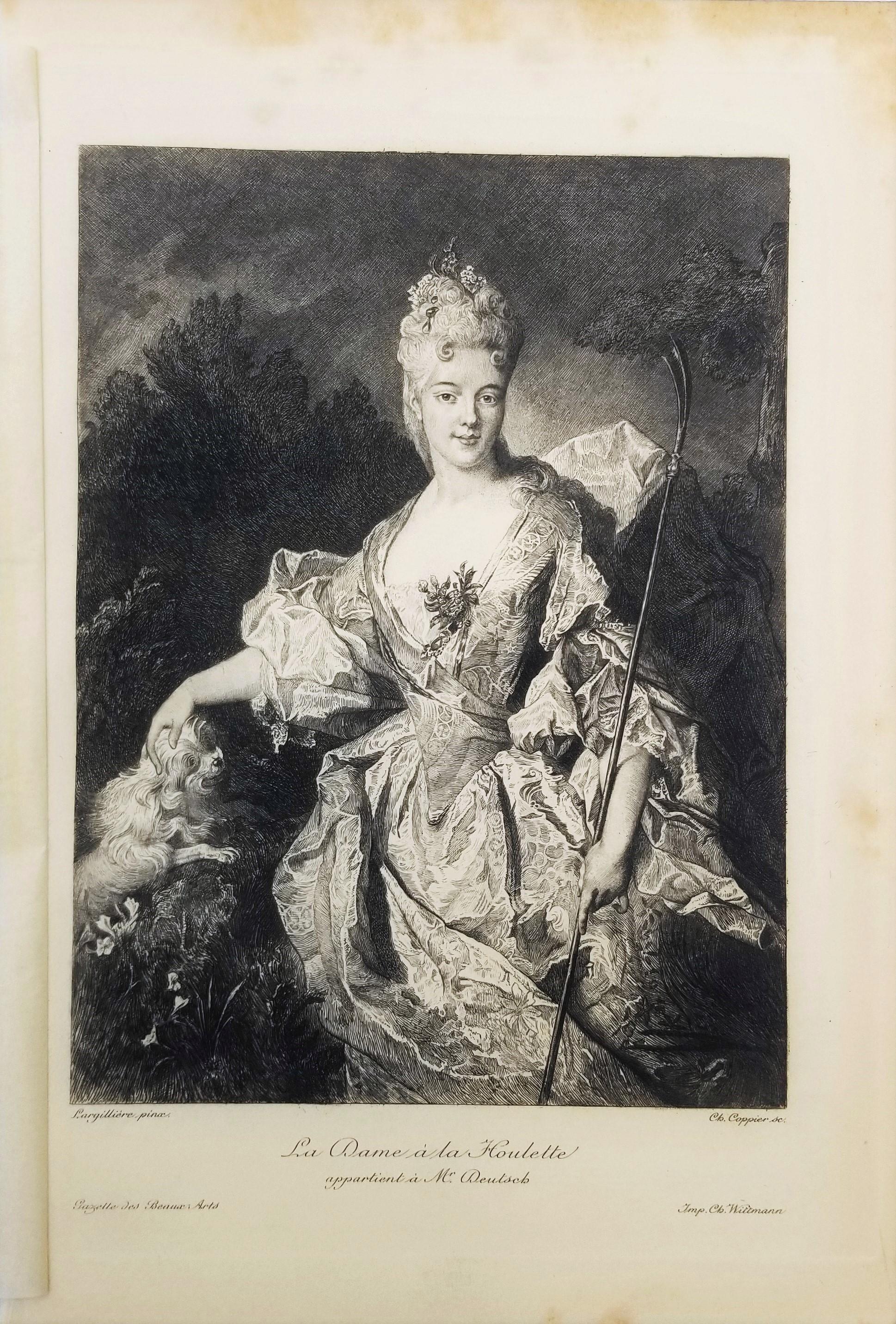 La Dame a la Houlette (The Lady at the Houlette) - Print by André-Charles Coppier