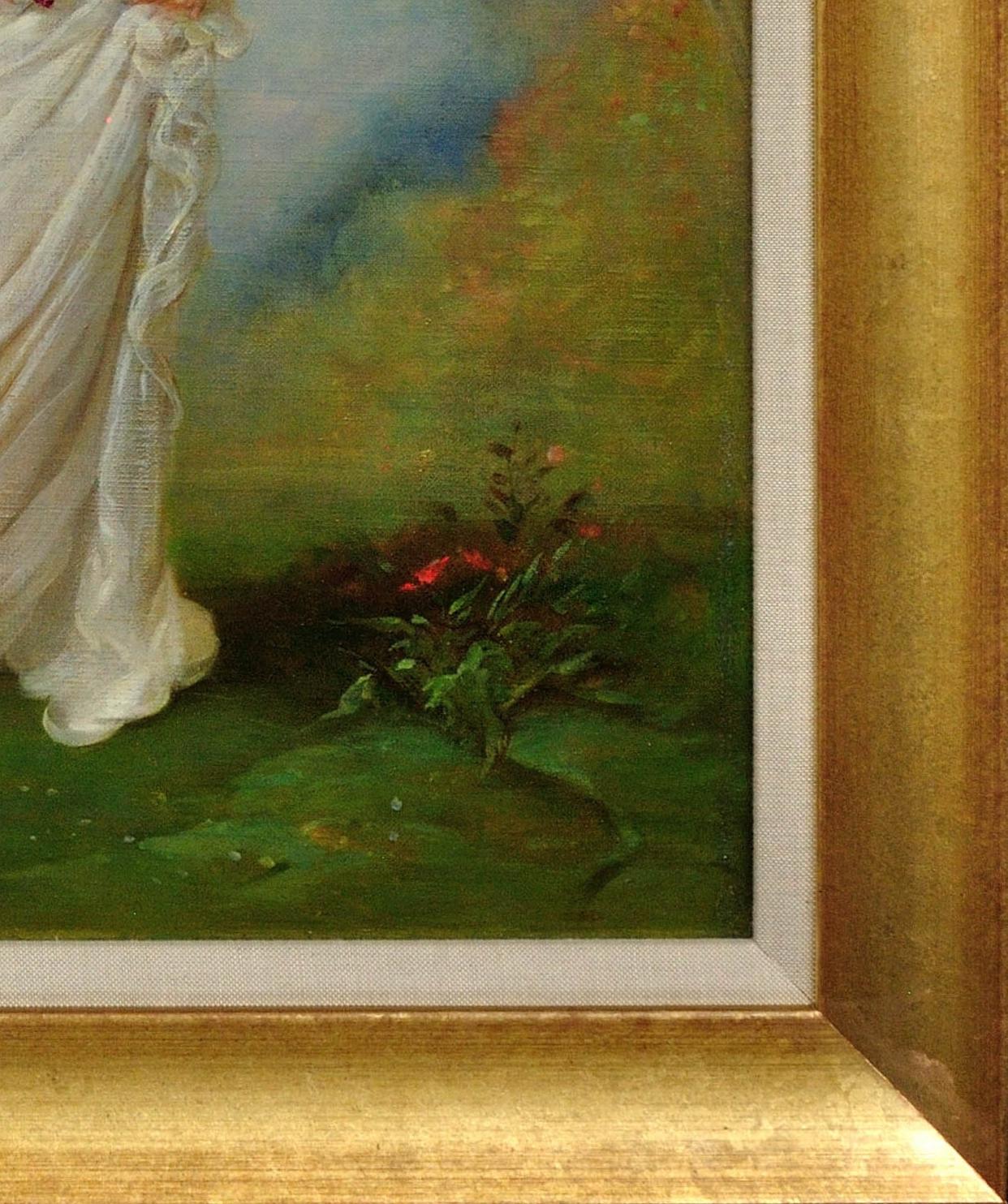 Quadro a olio incorniciato in stile accademico francese del 1860 Temi romantici e mitologici in vendita 15