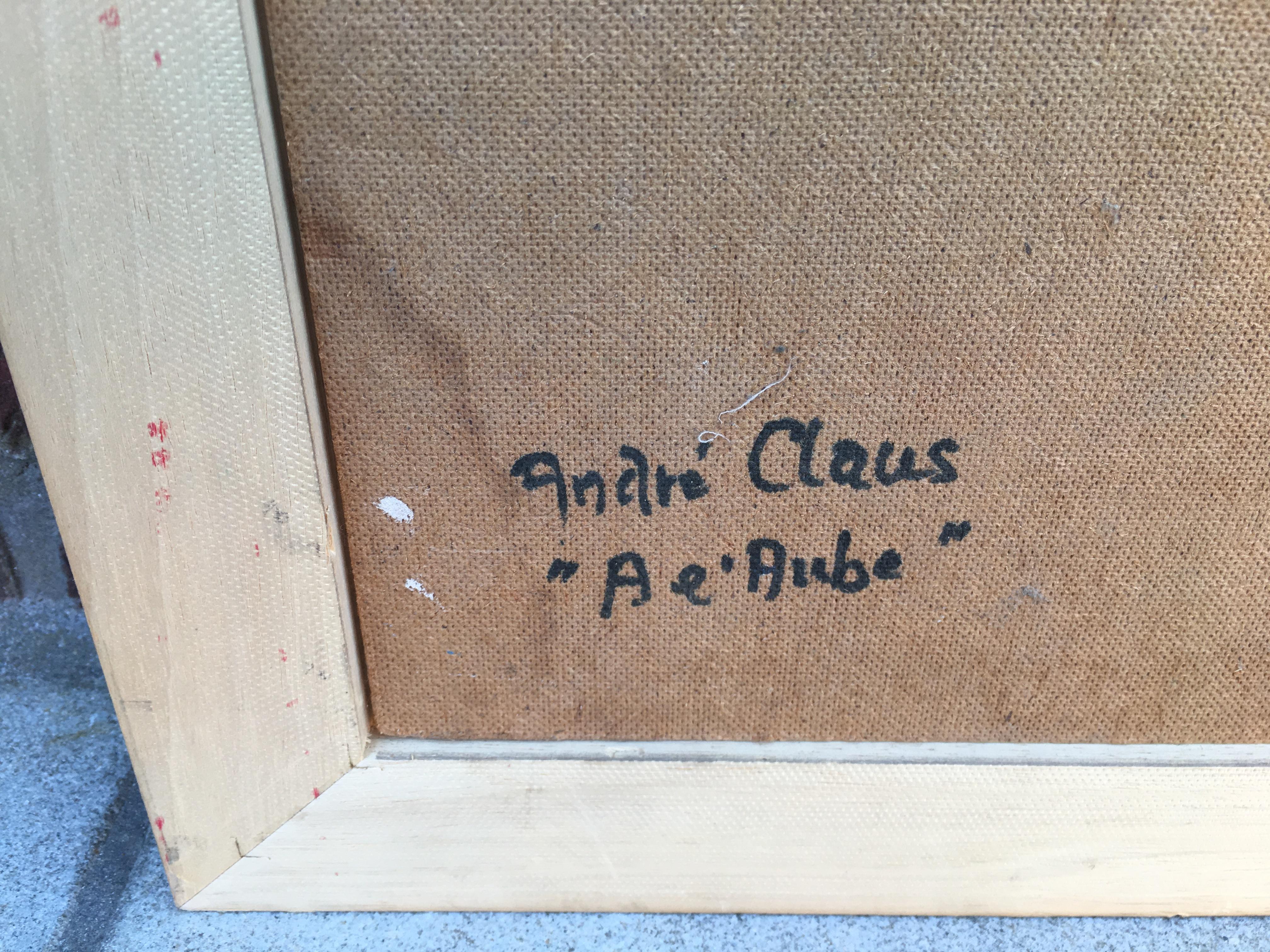 Andre Claus: „A L'aube“, Ölgemälde auf Leinwand, signiert, um 1970 im Angebot 5