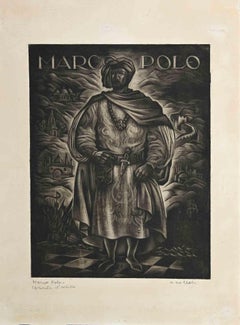 Marco Polo - Original Etching by André Collot - 1970s