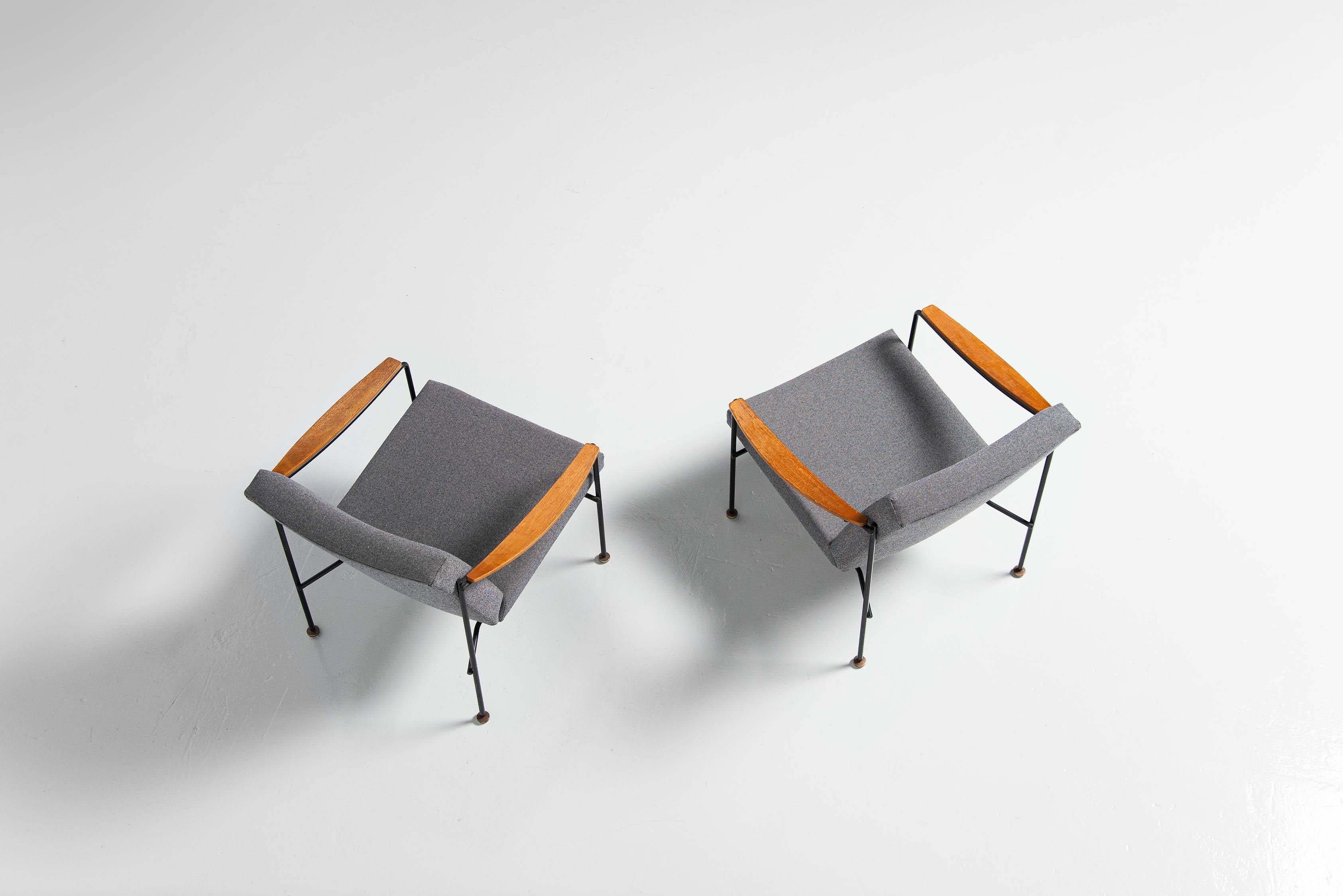 Mid-20th Century Andre Cordemeijer 1412 Arm Chairs Gispen, Holland, 1961