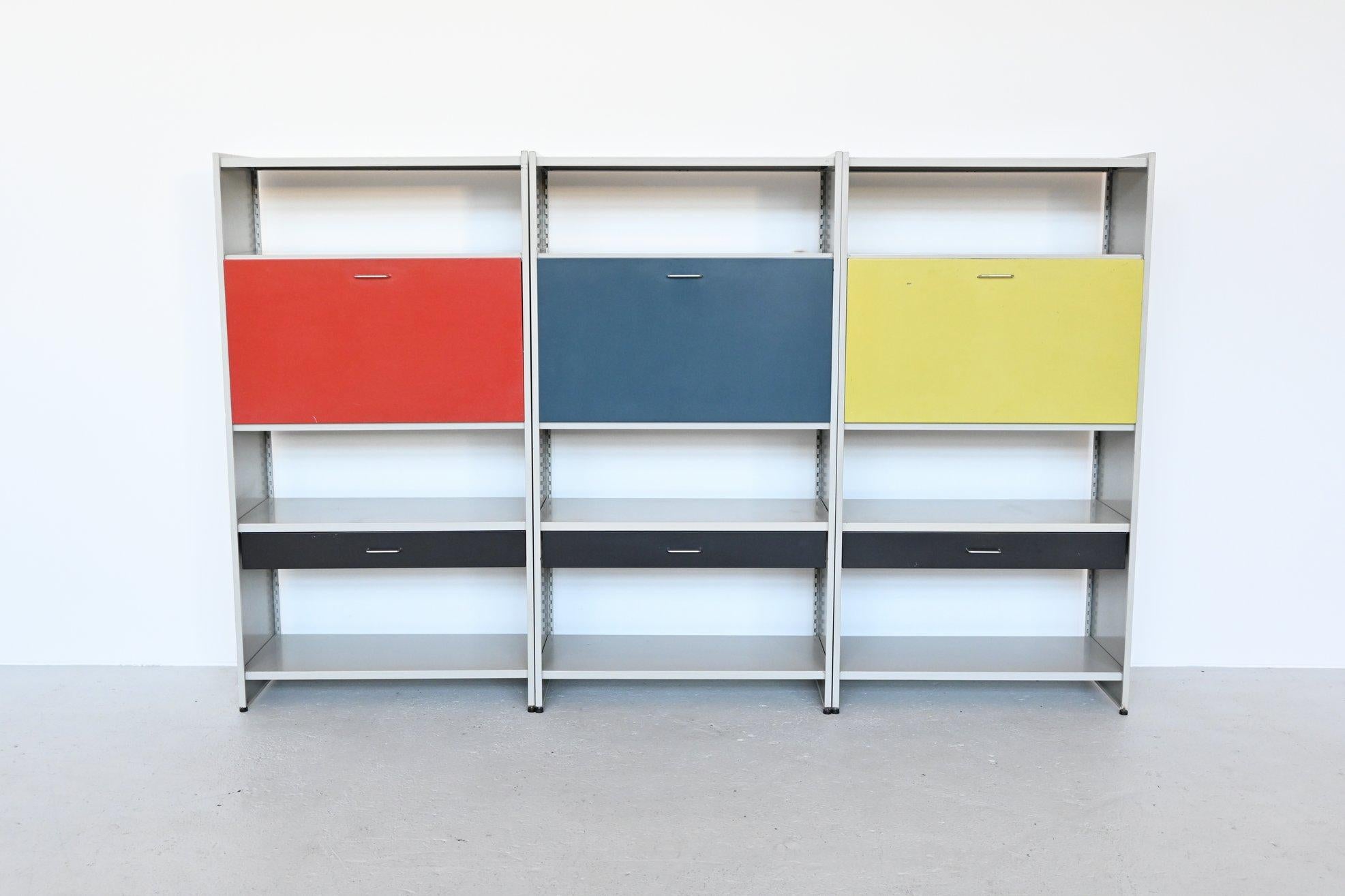 Mid-Century Modern Andre Cordemeijer 5600 Secretary Cabinets Gispen Culemborg the Netherlands, 1962