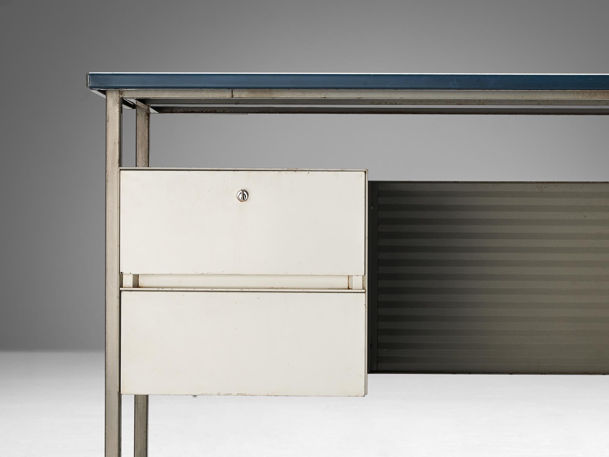 Mid-Century Modern André Cordemeyer for Gispen Desk in Steel with Blue Top