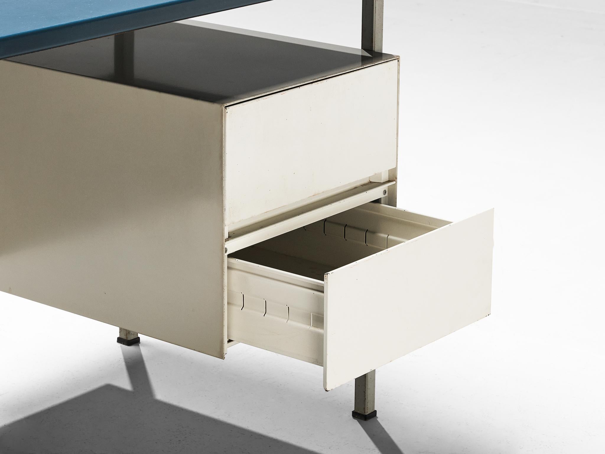 André Cordemeyer for Gispen Desk in Steel with Blue Top 3