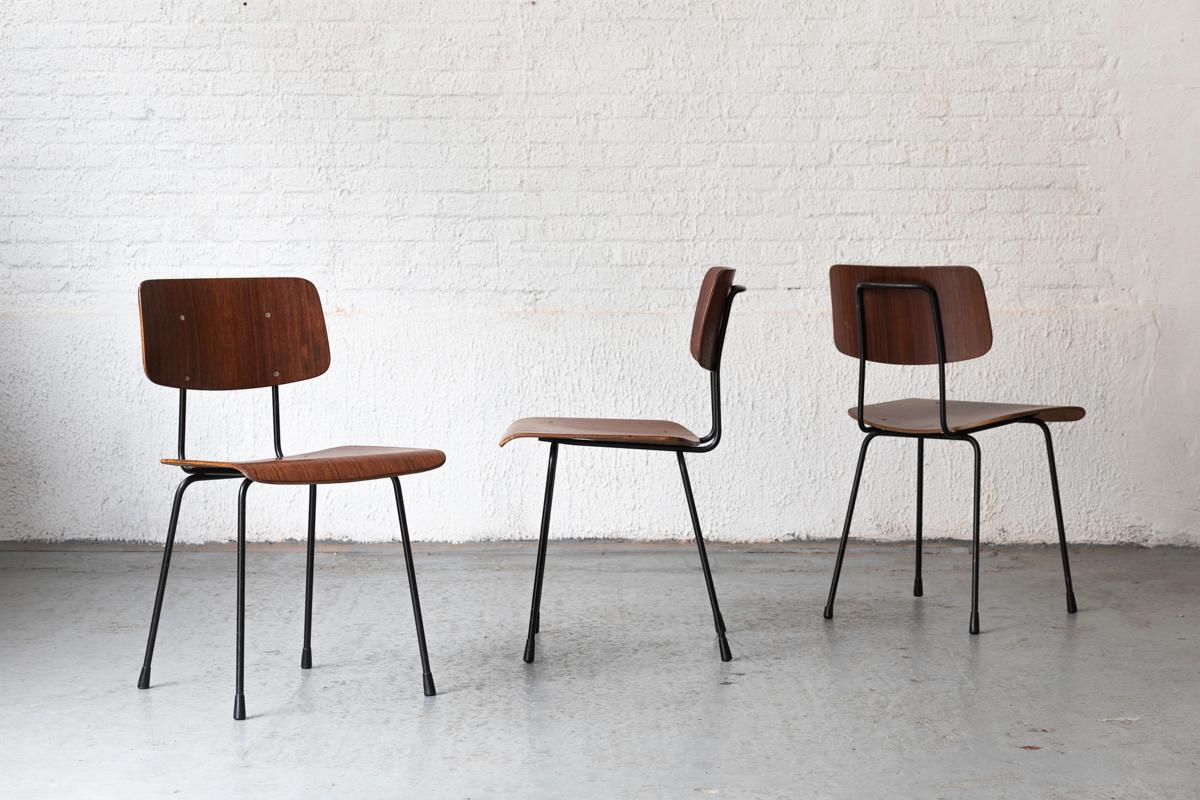 Scandinavian Modern André Cordemeyer for Gispen Set of 5 Dining Chairs Model 1262, 1960s