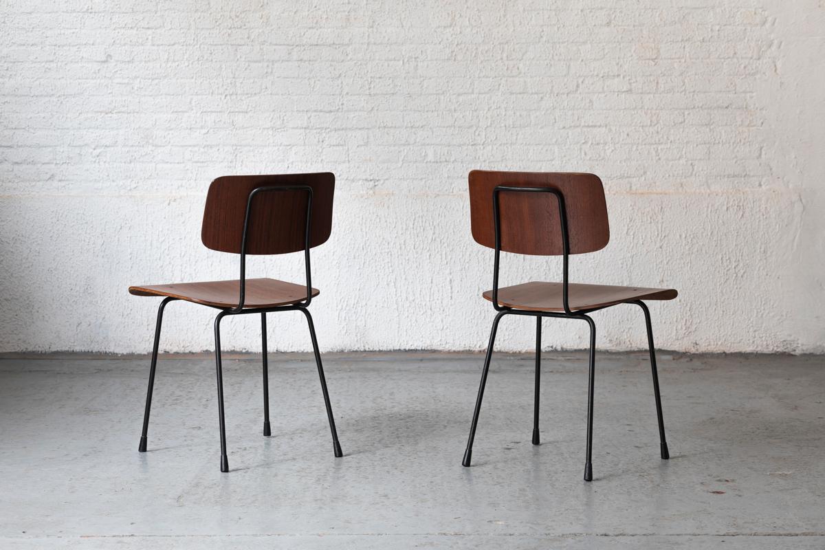 André Cordemeyer for Gispen Set of 5 Dining Chairs Model 1262, 1960s In Good Condition In Antwerpen, BE