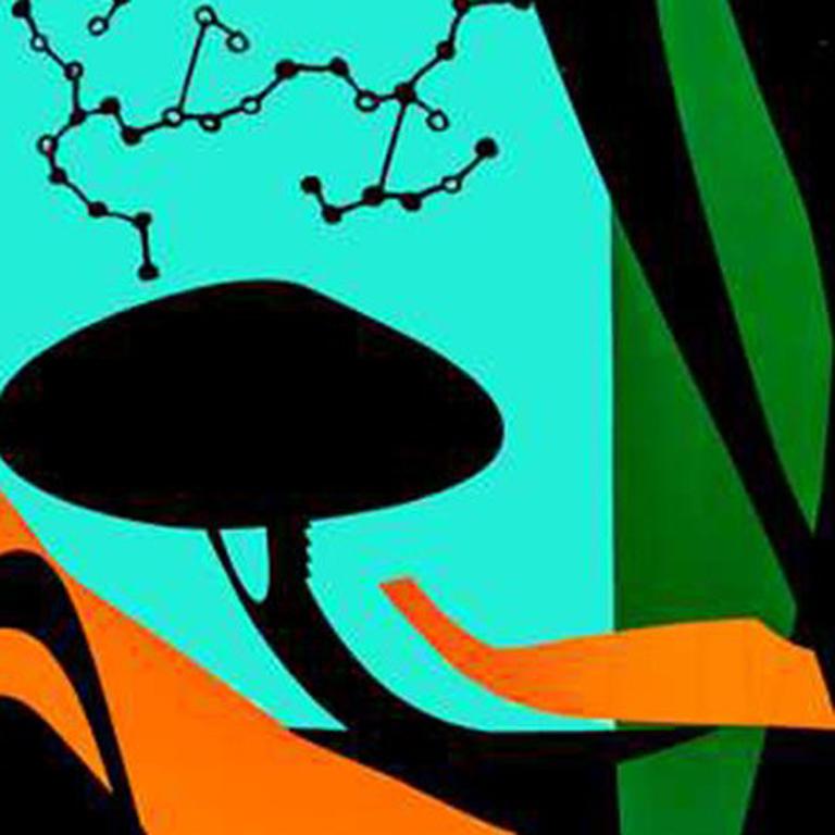 Andre Costa, PR 31, peinture acrylique abstraite sur vinyle, 19,75 x 19,75, 2015
Couleurs : Noir, jaune, vert, rouge, bleu, aqua, violet, orange

Andre Costa est un artiste visuel brésilien et l'auteur de  dans le cadre du projet 