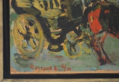 French Riviera : The Cabriolet - Original oil painting, Signed