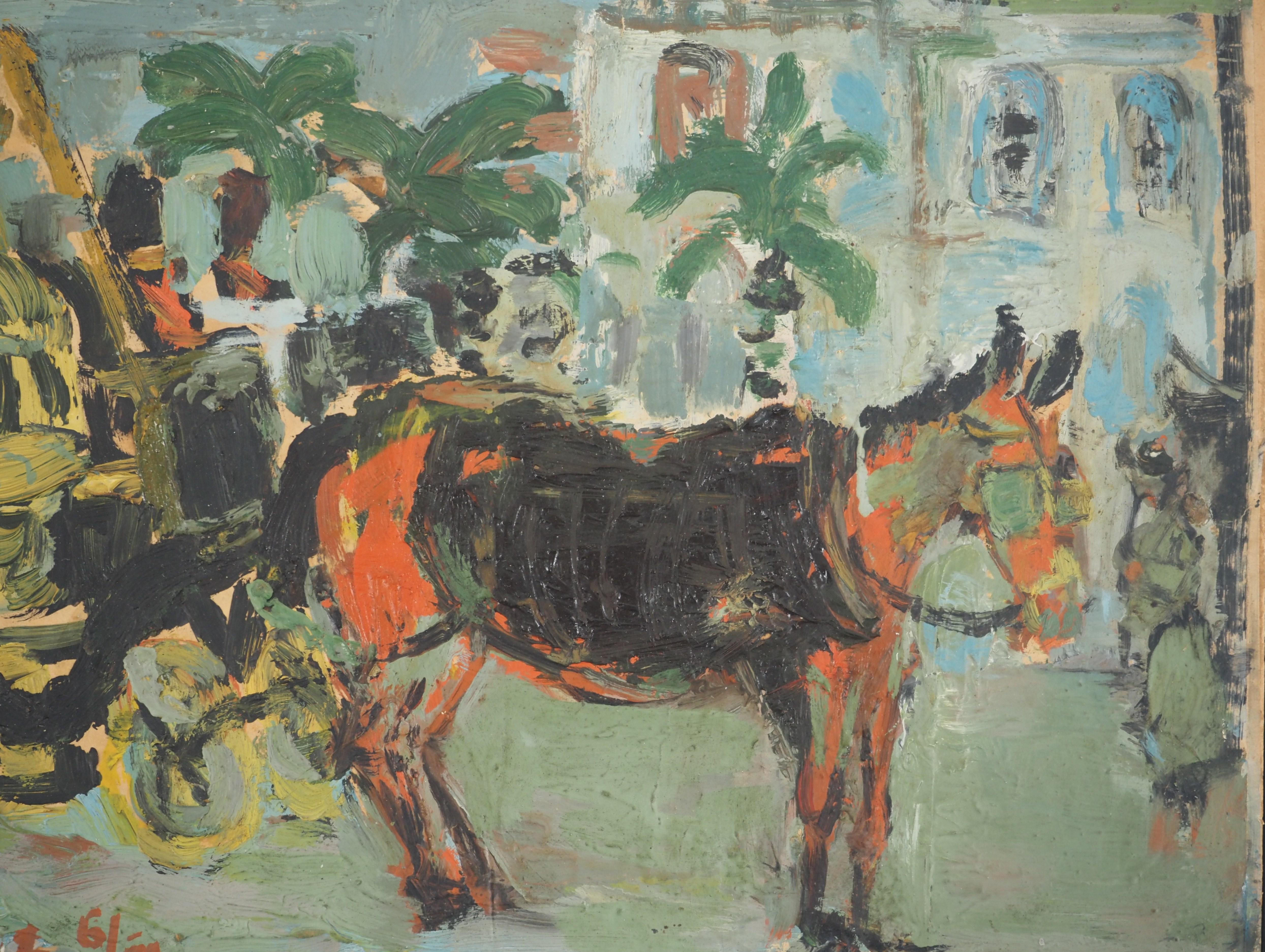 French Riviera : The Cabriolet - Original oil painting, Signed For Sale 2