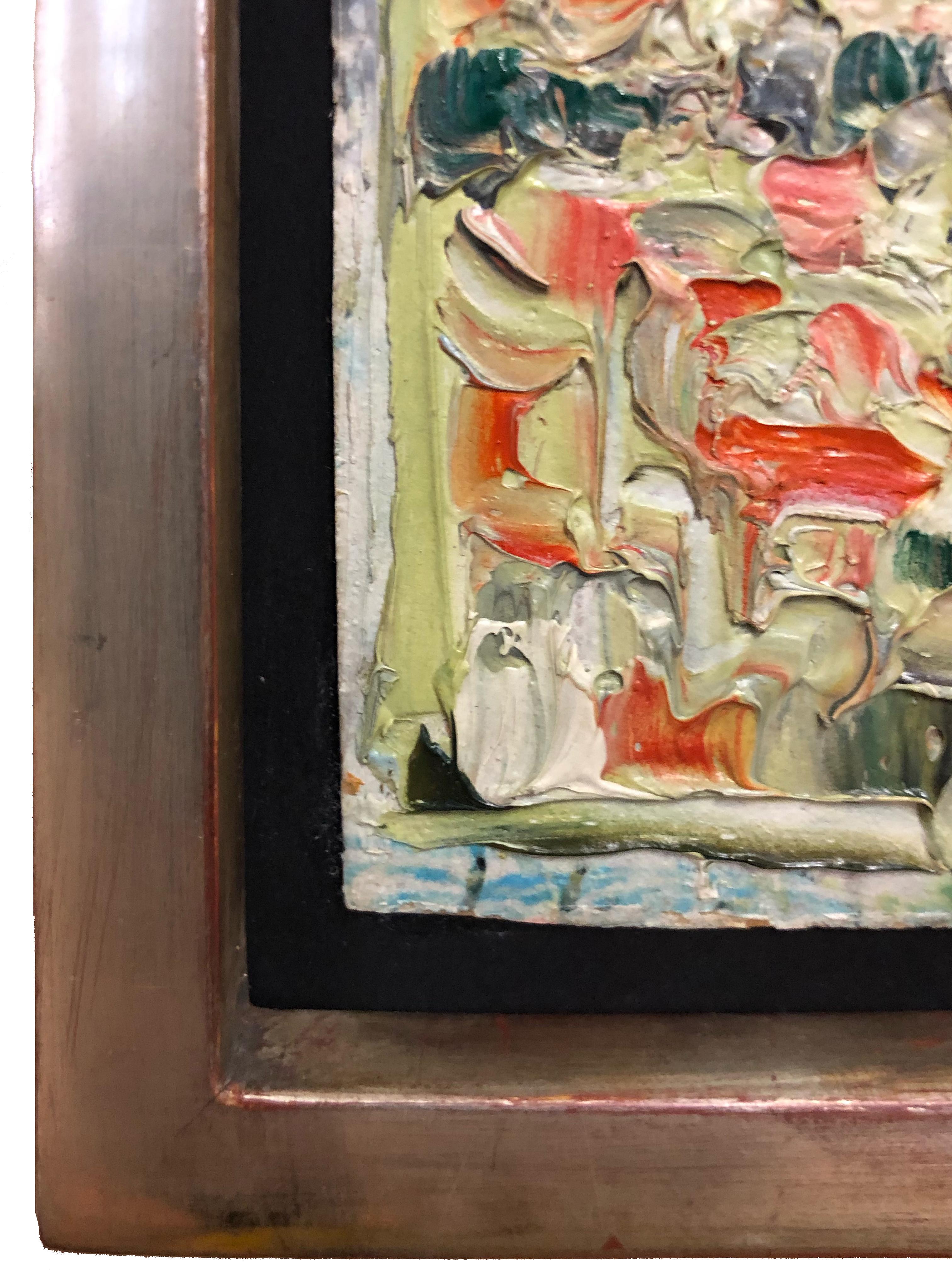 Le Paysage, scena francese - Abstract Painting Beige di André Cottavoz