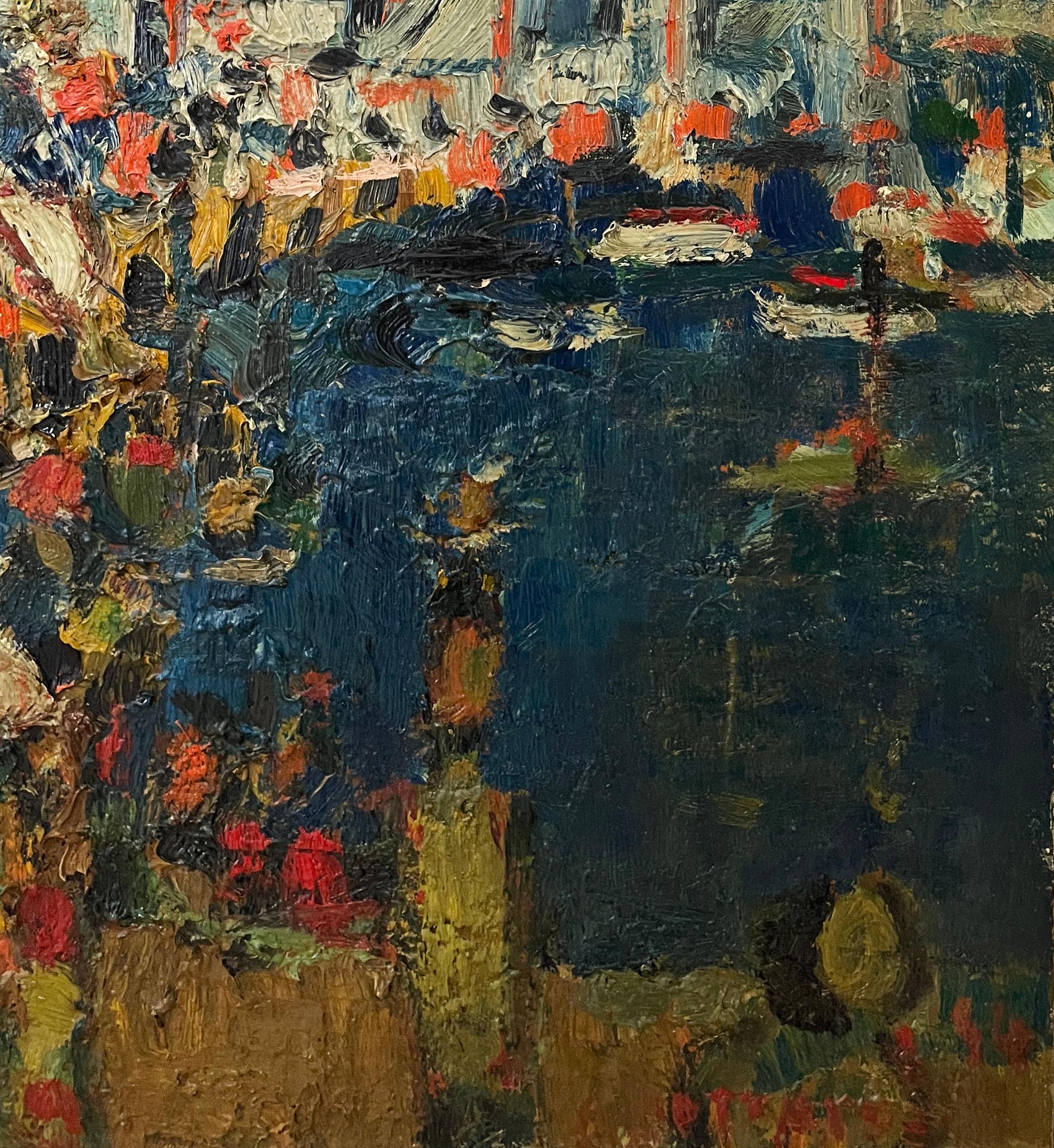 Les Parasols - Post-Impressionist Painting by André Cottavoz