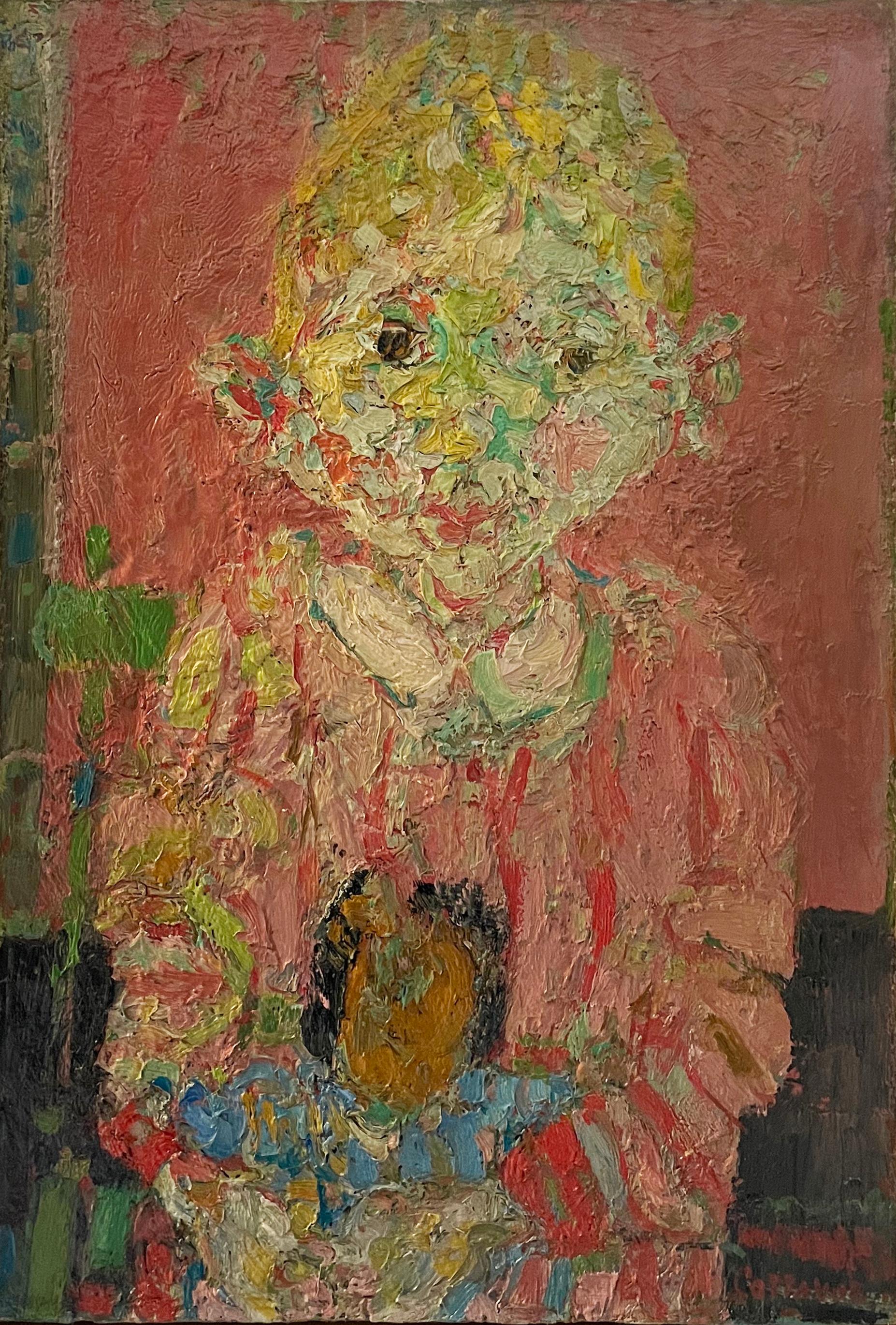 Petit garçon aux cheveux blonds - Post-impressionnisme Painting par André Cottavoz