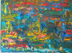 Night in Saint Tropez Harbor - Original oil painting, Signed