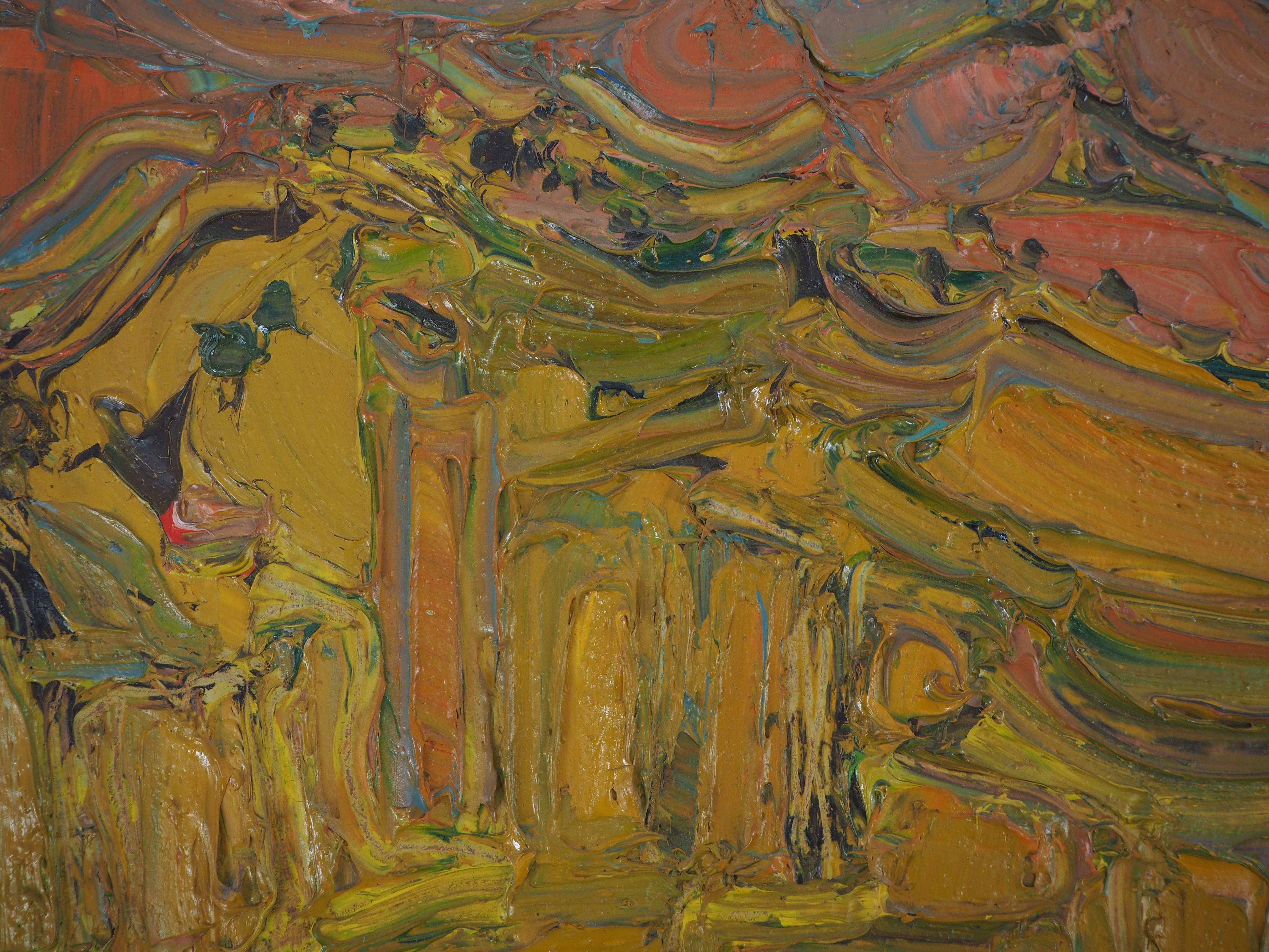 Salida del Sol en Provenza - Pintura al óleo original, Firmada en venta 1