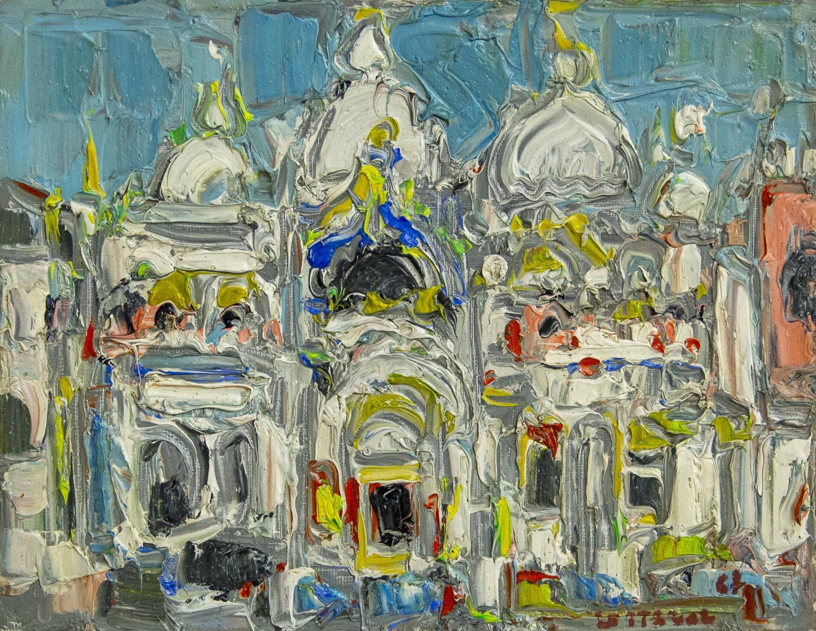 San Marcos, Venecia Postimpresionista - Painting de André Cottavoz
