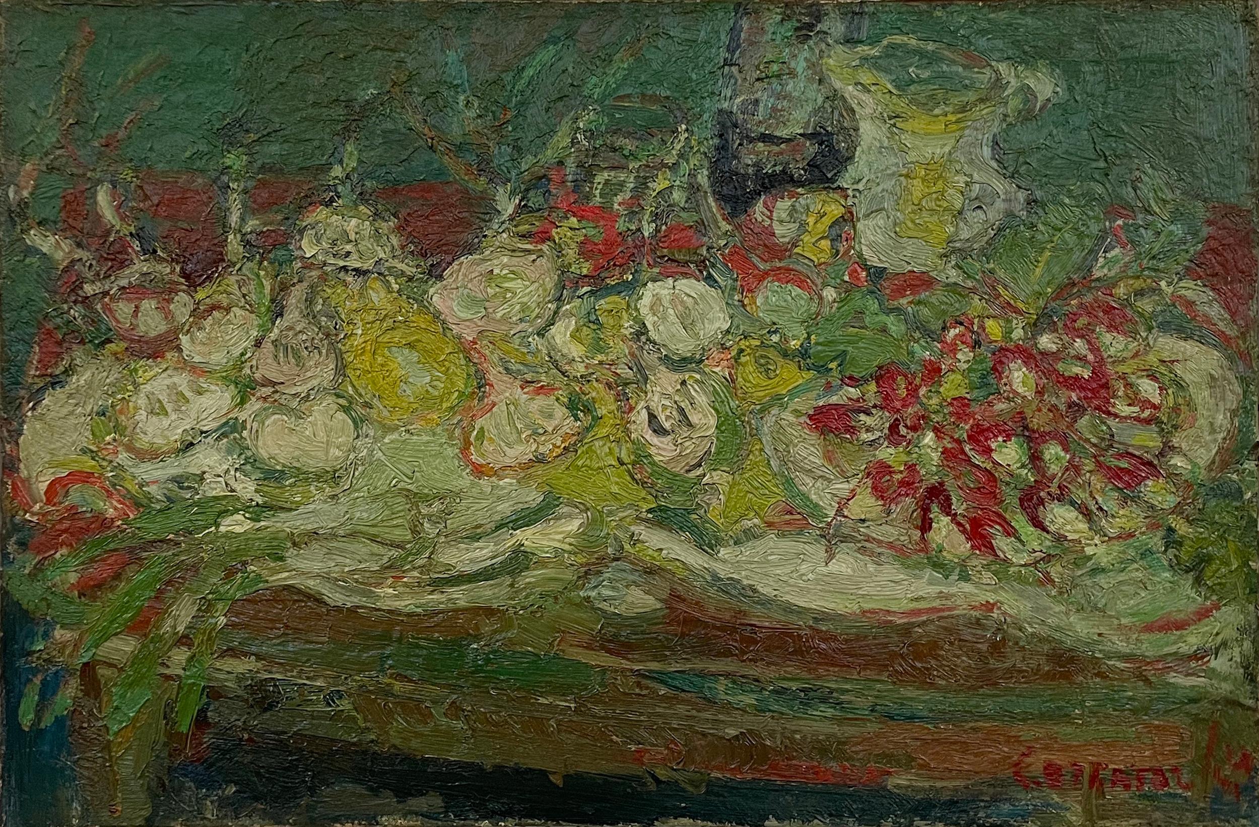 Stillleben mit strahlendem Stil (Post-Impressionismus), Painting, von André Cottavoz