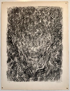 Lithographie abstraite de portraits modernistes français (d'après Jasper Johns)