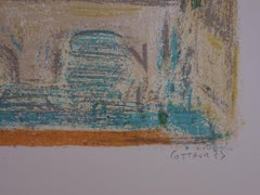 Parigi: Notre Dame vista dalla Senna - Litografia firmata a mano (Mourlot 1973)