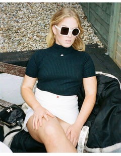 André Courrèges 1960s Vintage Black Knit Turtle Neck Top - Short Sleeve Sweater