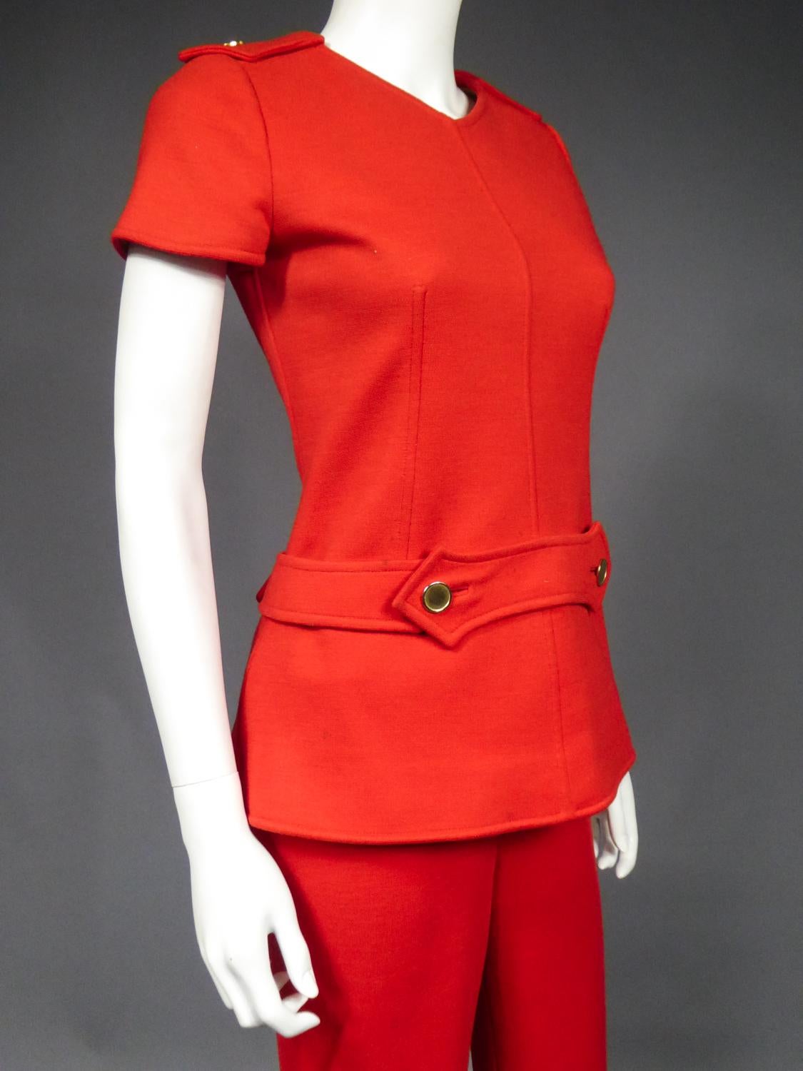 André Courrèges Couture Tunic and Pants Numbered 7852 and 7857 Circa 1972 5