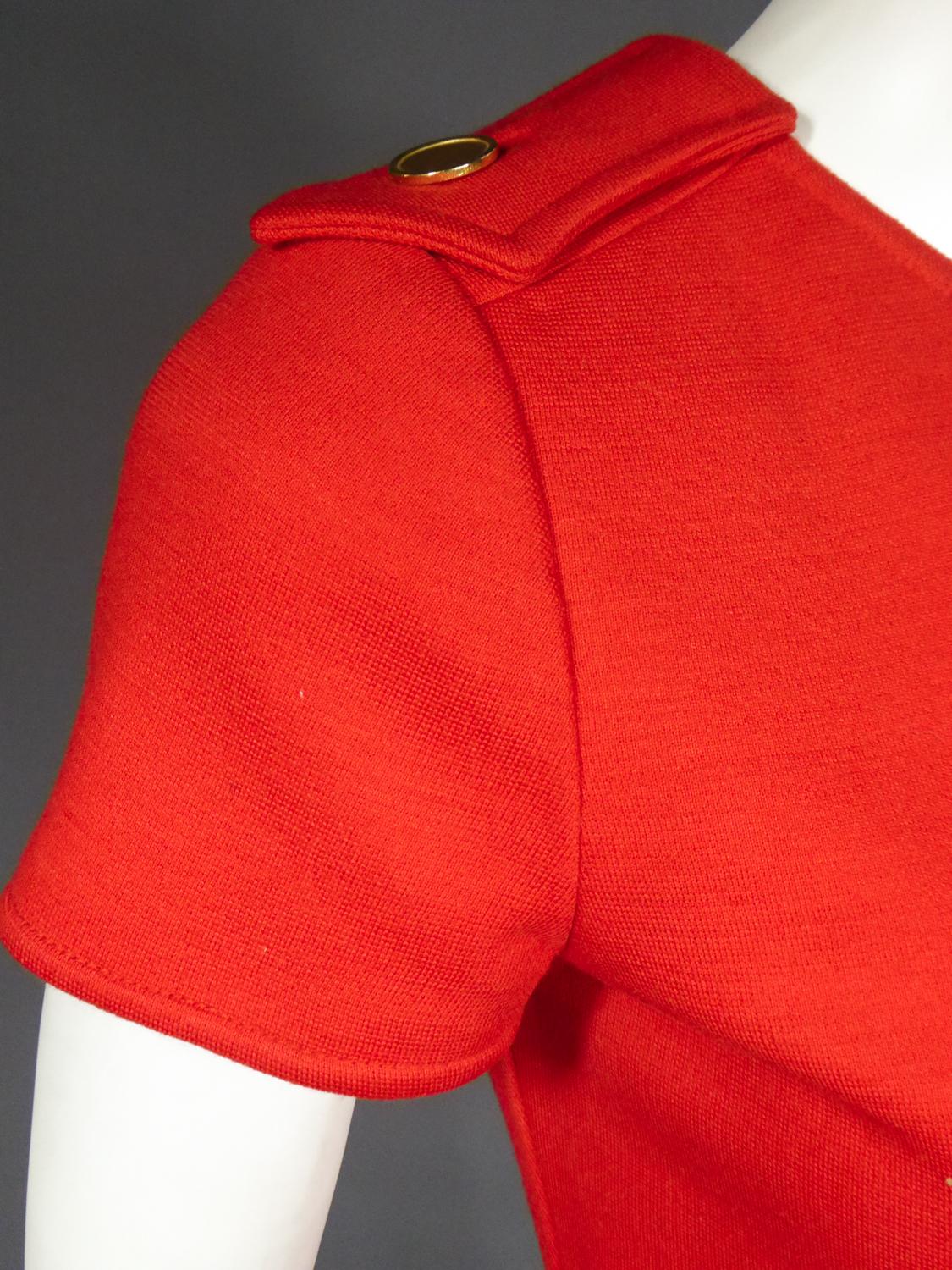 André Courrèges Couture Tunic and Pants Numbered 7852 and 7857 Circa 1972 6