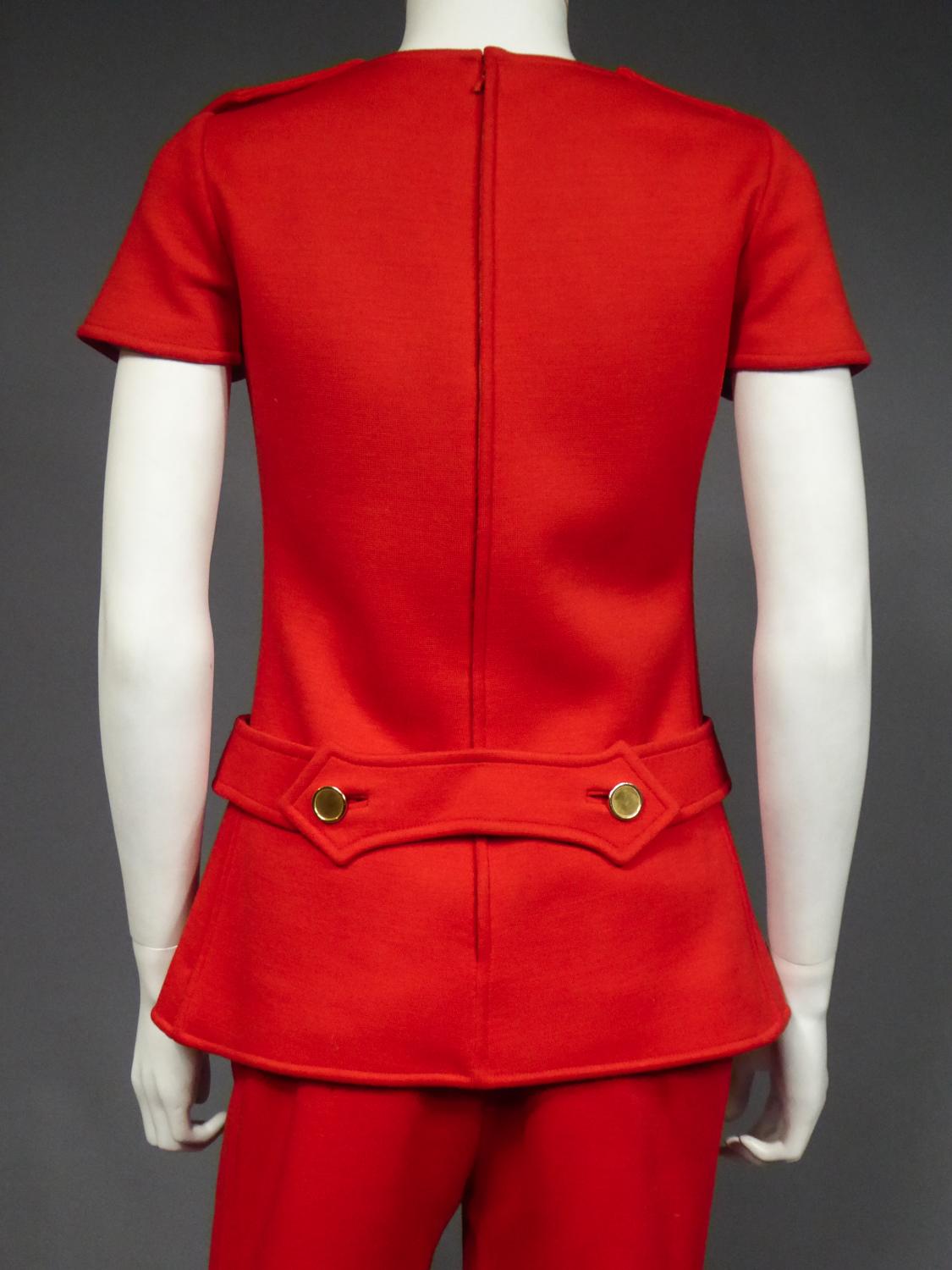 André Courrèges Couture Tunic and Pants Numbered 7852 and 7857 Circa 1972 8