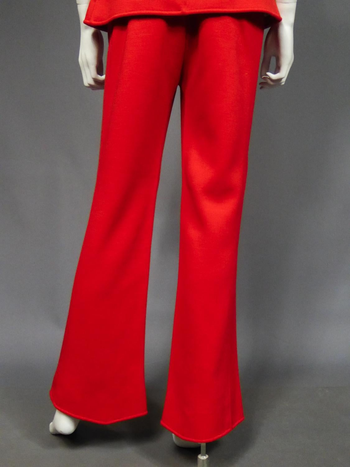 André Courrèges Couture Tunic and Pants Numbered 7852 and 7857 Circa 1972 9