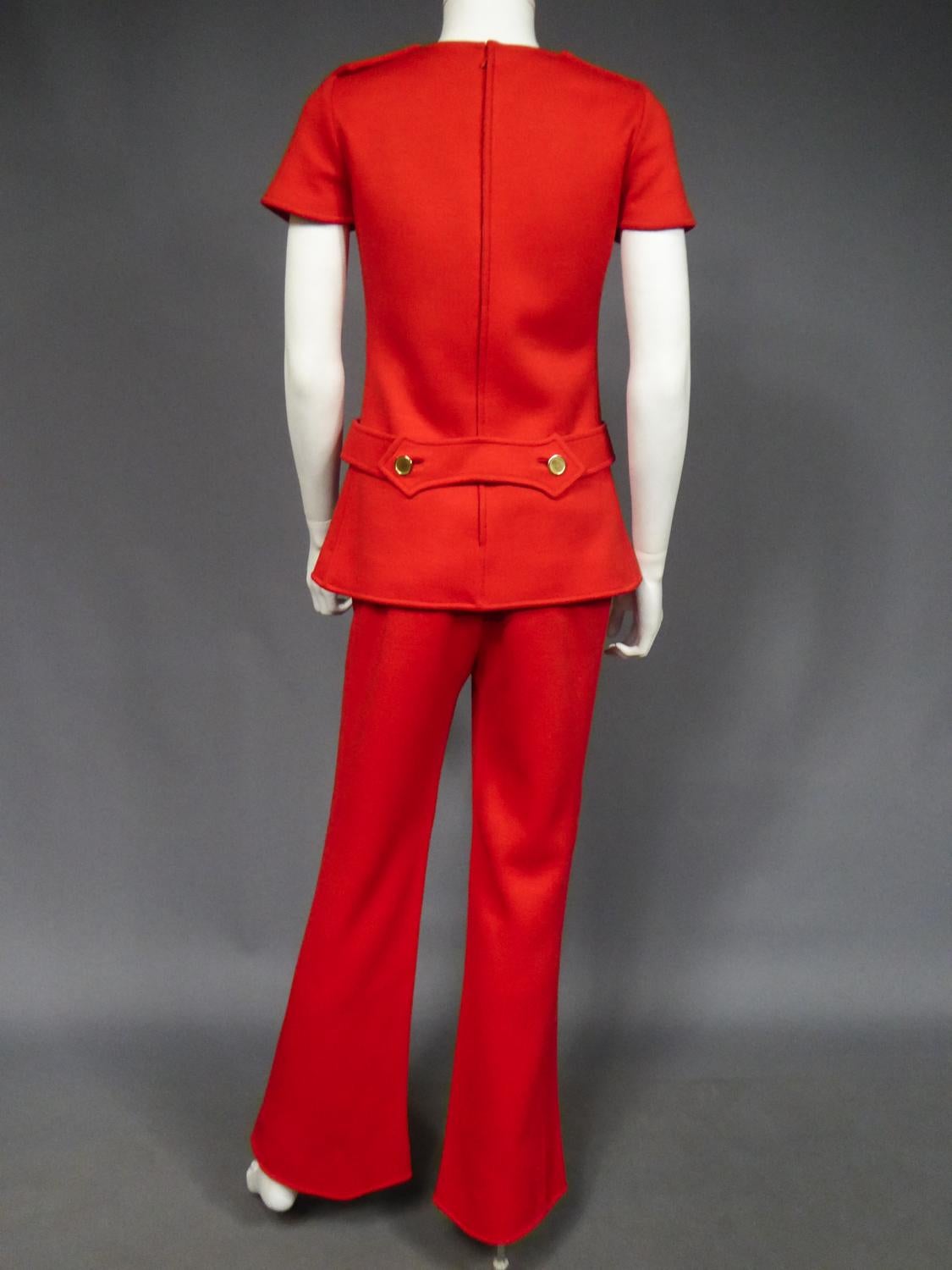André Courrèges Couture Tunic and Pants Numbered 7852 and 7857 Circa 1972 11