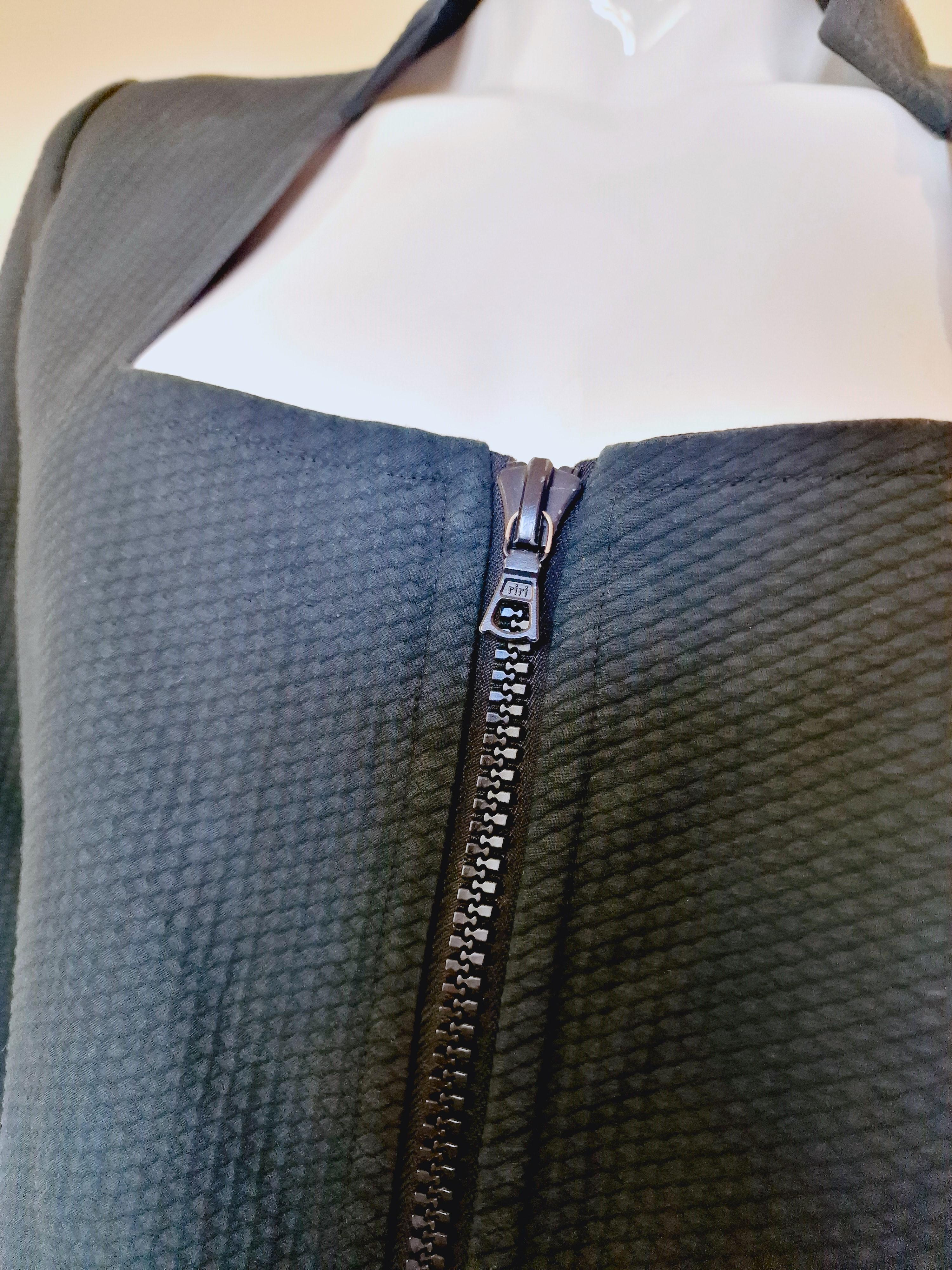 André Courrèges Crop Zipper Cotton Logo 90s Square Neck X-large Tee Top Jacket For Sale 5