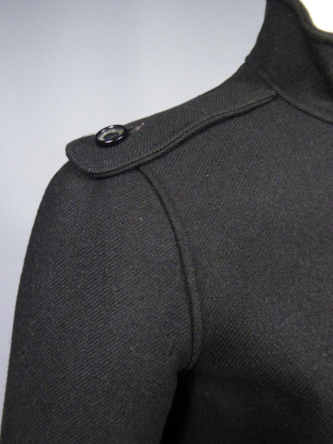 André Courrèges Haute Couture Abito con gonna in lana nera Circa 1968/1975 in vendita 6